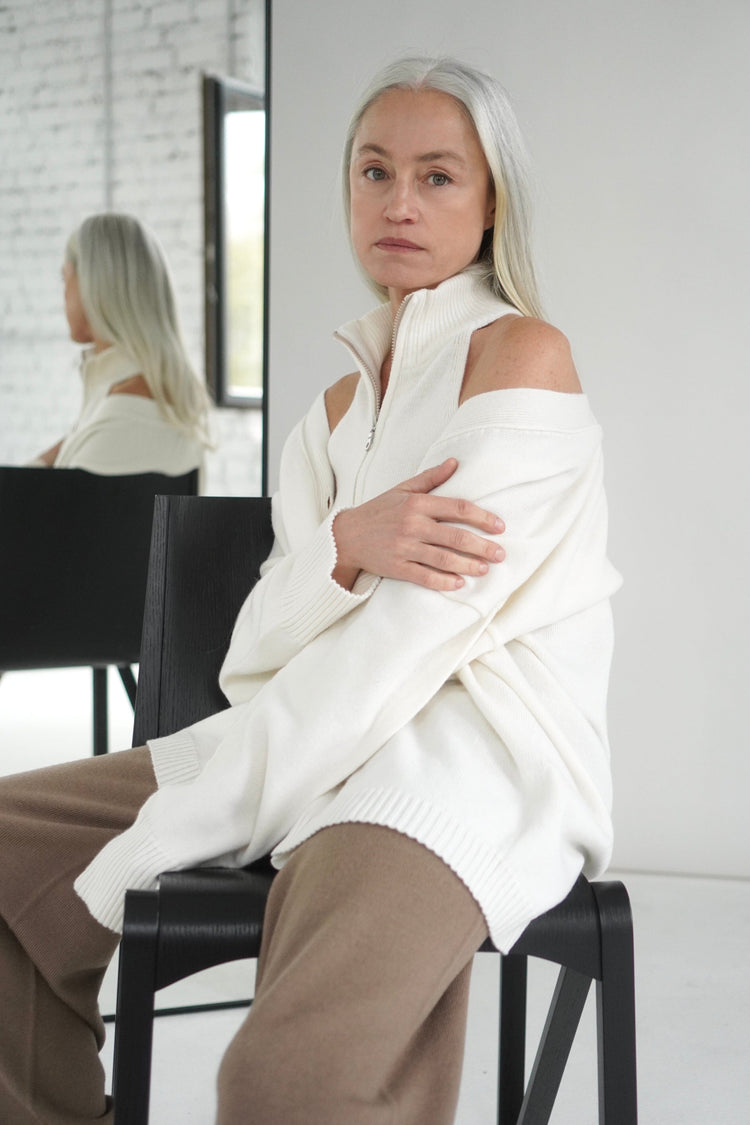 PEARL CASHMERE-MERINO WOOL CROP TOP for lovers and trees
