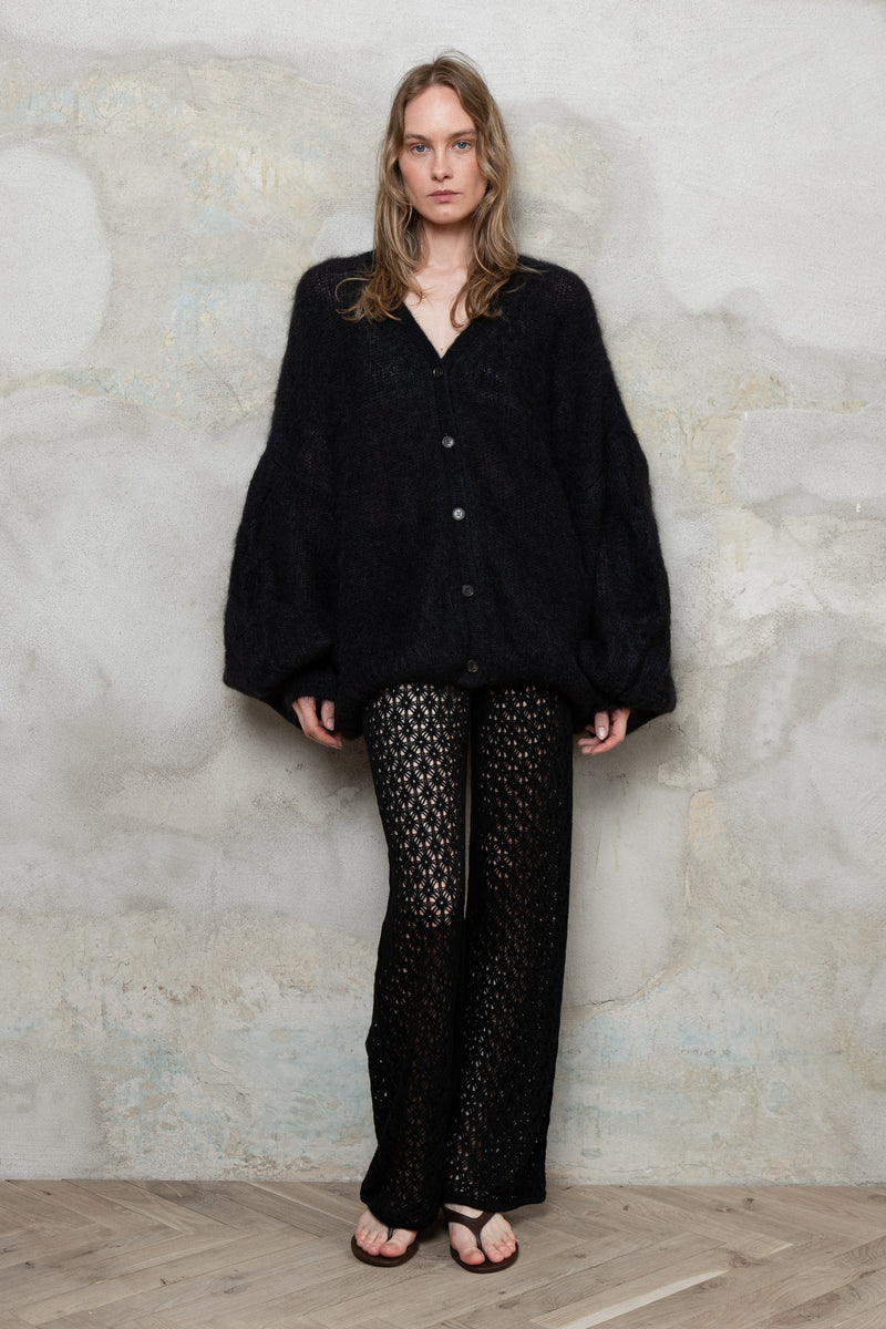BLACK MOHAIR AND SILK CARDIGAN – for lovers and trees