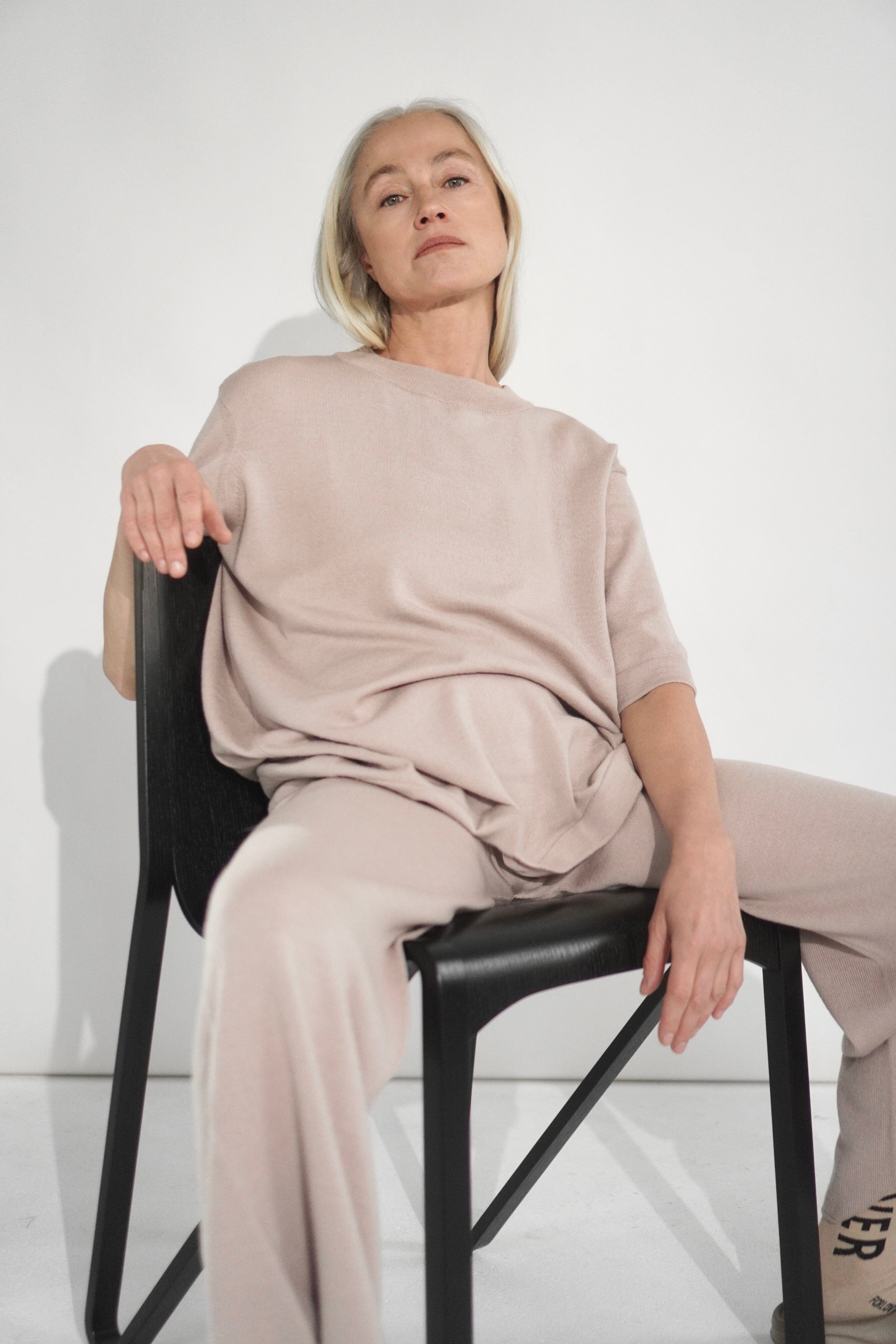 POWDER EXTRA FINE MERINO WOOL T-SHIRT AND TROUSERS SET for lovers and trees 