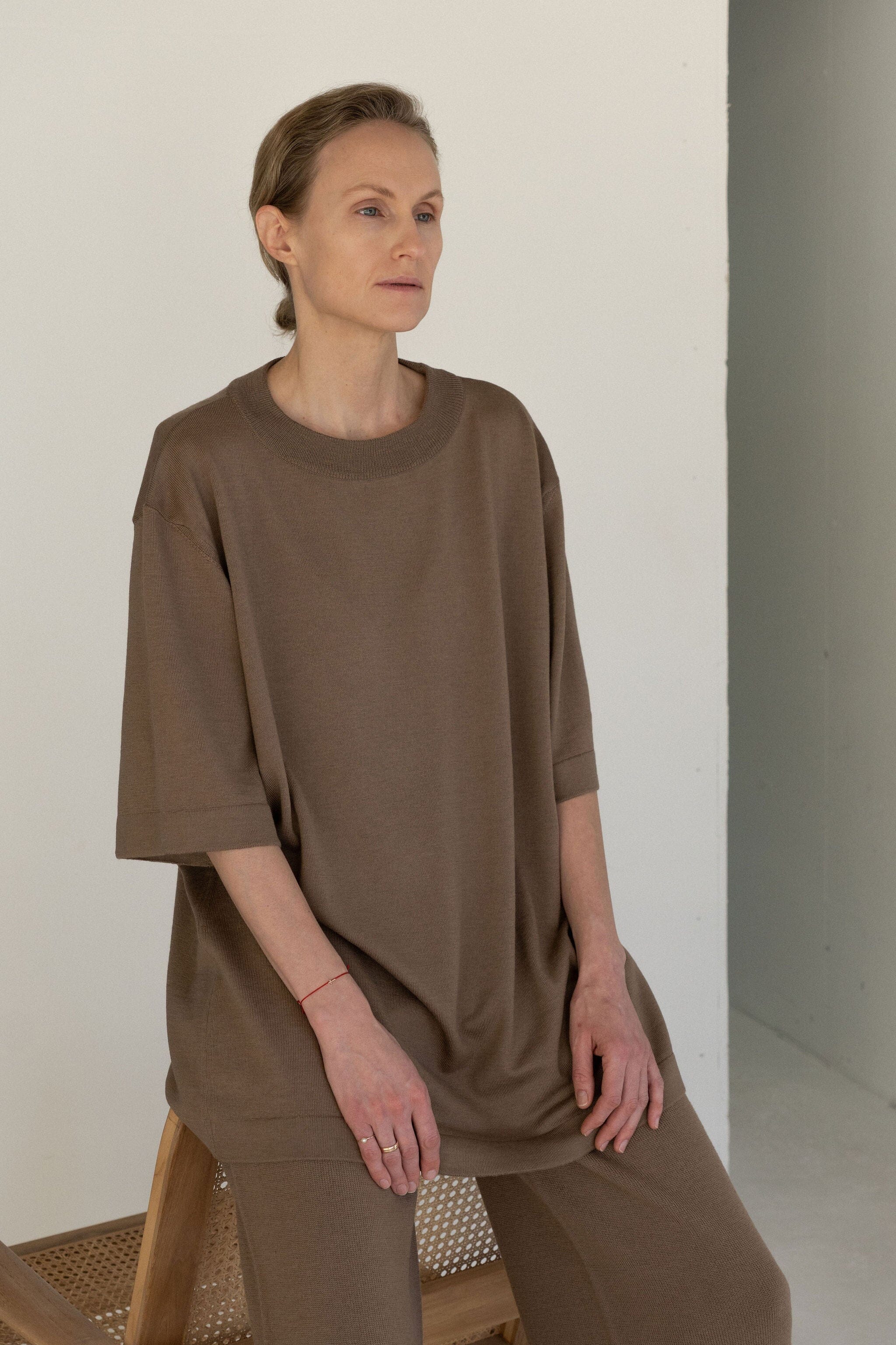 TRUFFLE EXTRA FINE MERINO WOOL T-SHIRT for lovers and trees 