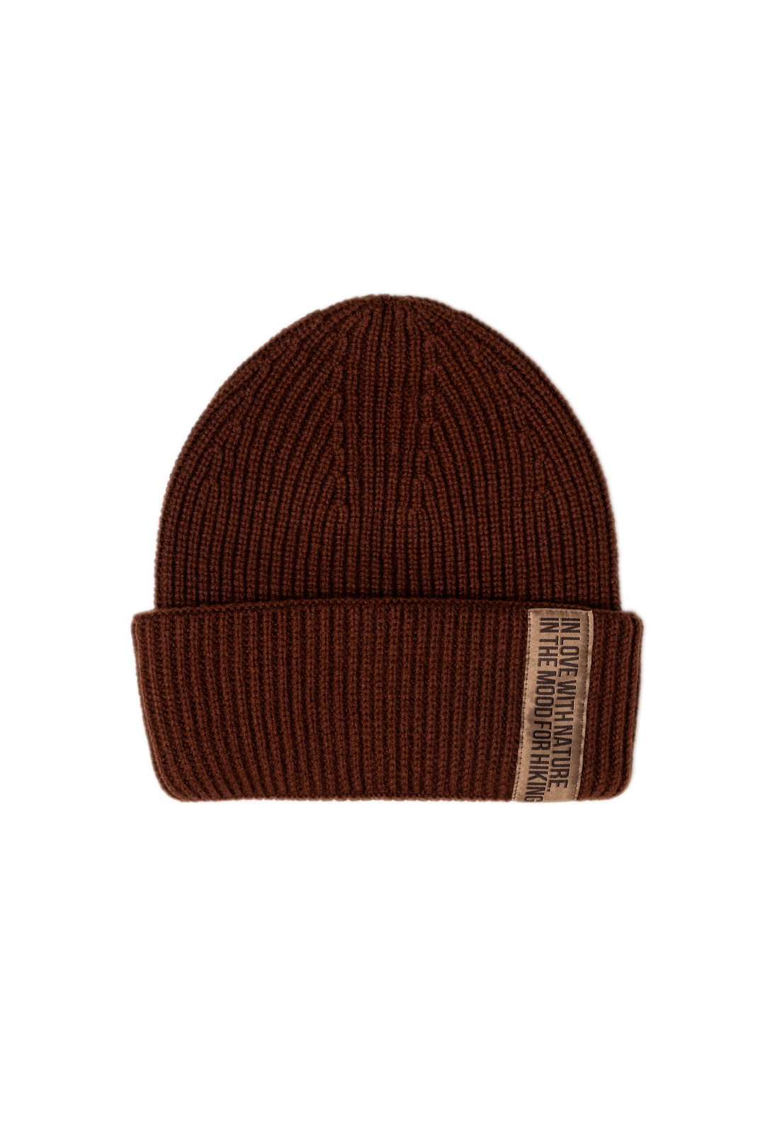 CHOCOLATE LAMBWOOL BEANIE WITH CHOCOLATE LABEL