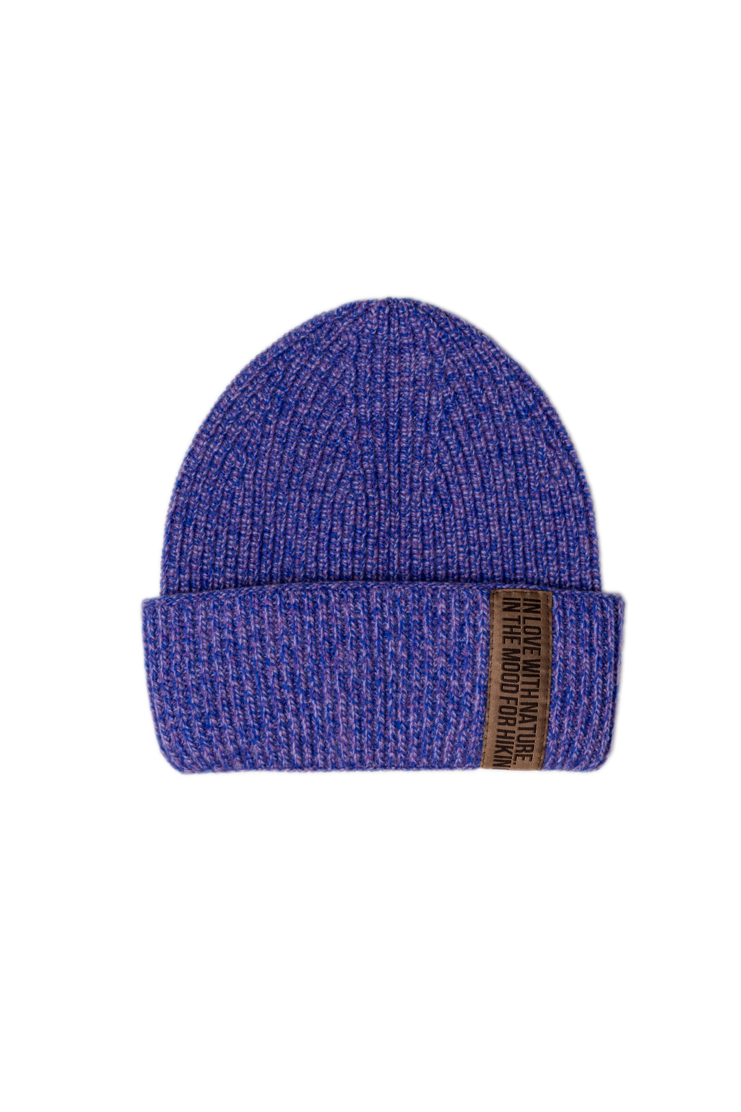 LILAC MELANGE CASHMERE-MERINO WOOL BEANIE WITH CHOCOLATE LABEL