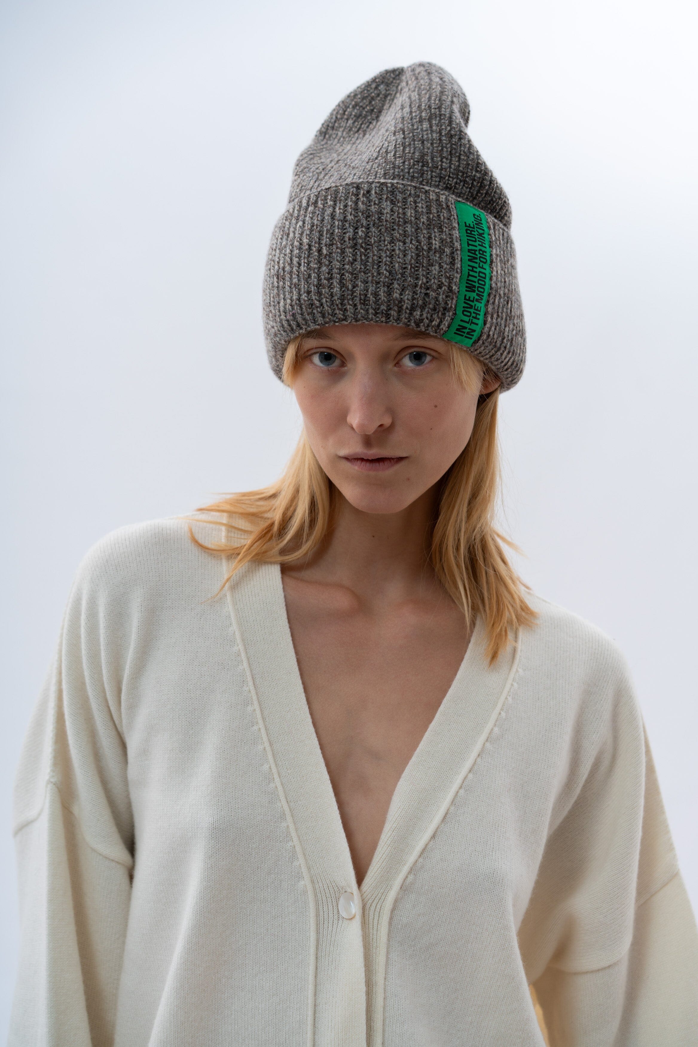 SAND MELANGE CASHMERE-MERINO WOOL BEANIE for lovers and trees 