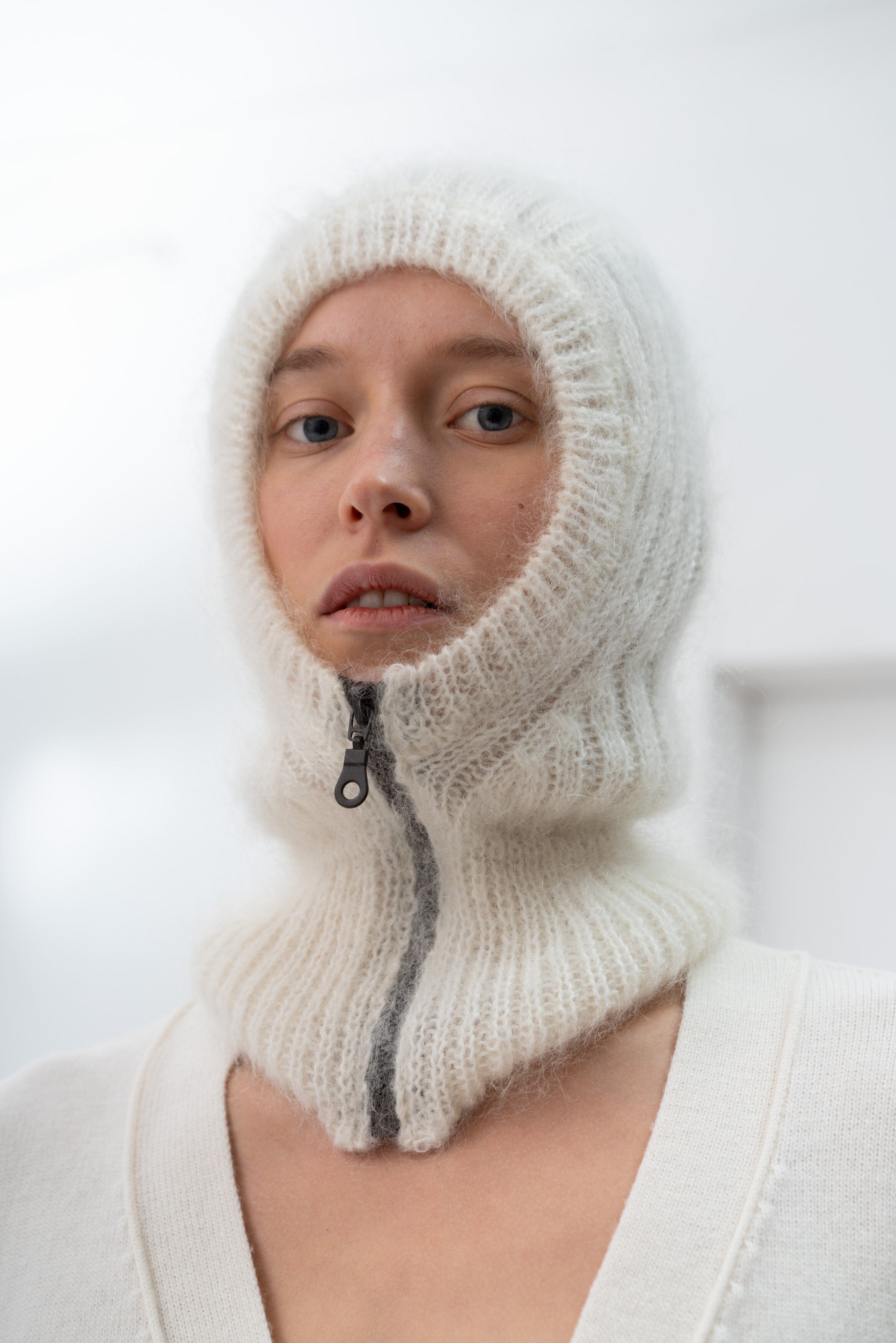 PEARL MOHAIR AND SILK BALACLAVA for lovers and trees 