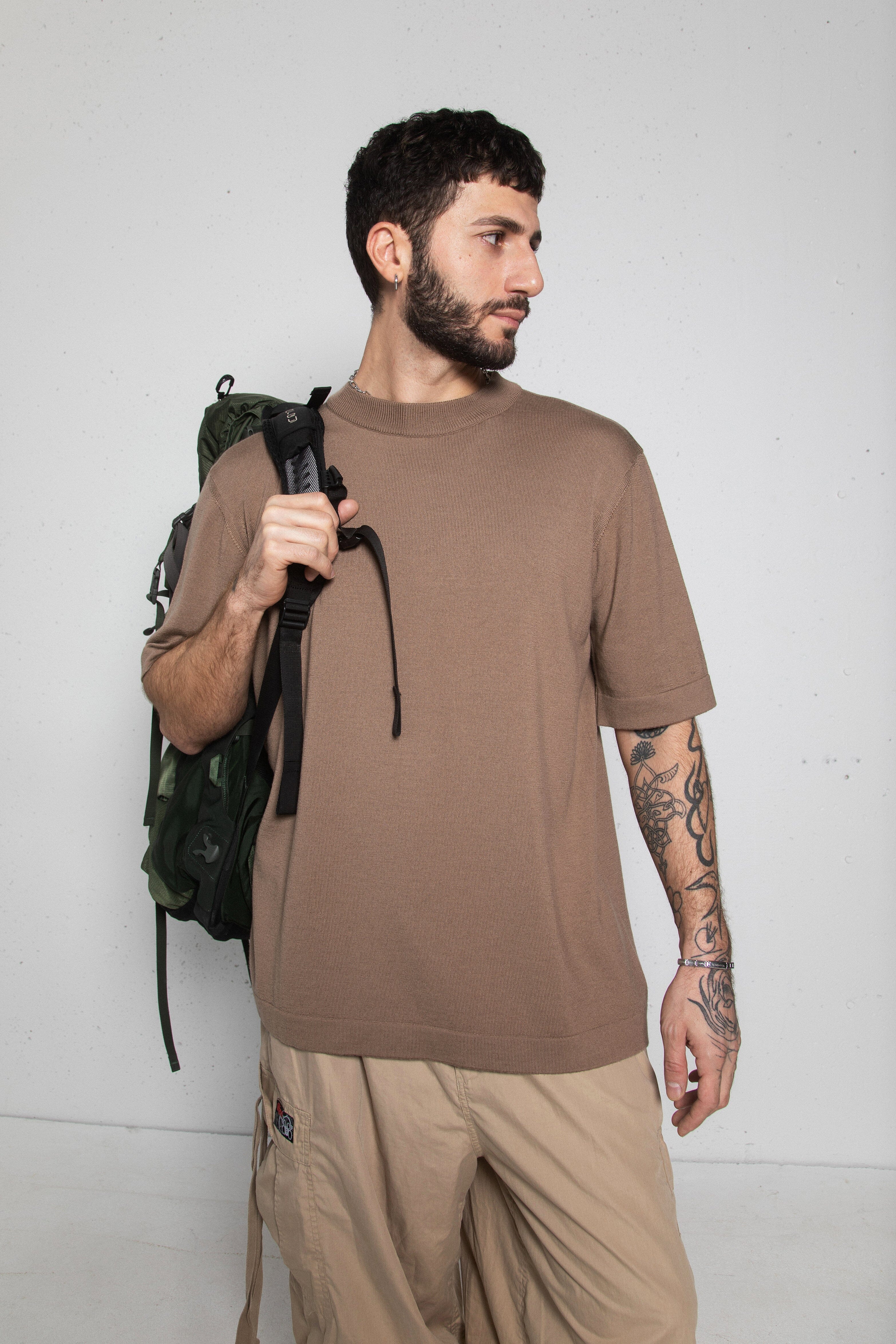 TRUFFLE EXTRA FINE MERINO WOOL T-SHIRT for lovers and trees 
