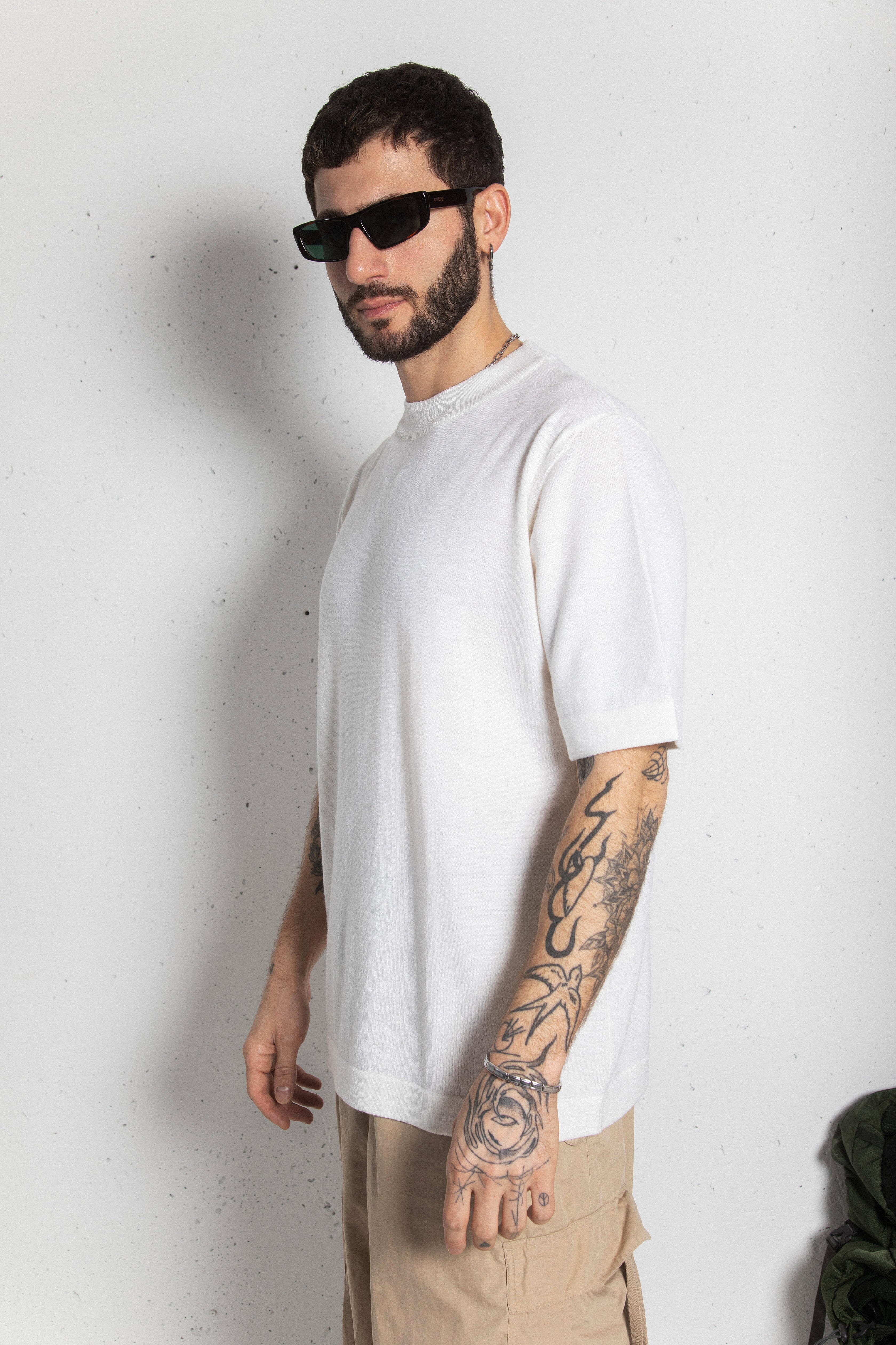 PEARL EXTRA FINE MERINO WOOL T-SHIRT for lovers and trees 