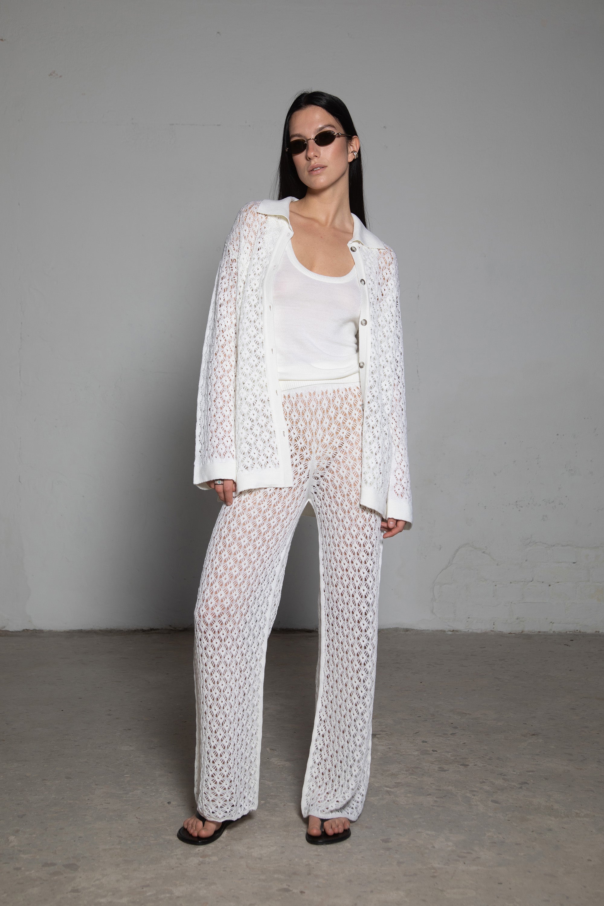 PEARL EXTRA FINE MERINO WOOL LACE TROUSERS – for lovers and
