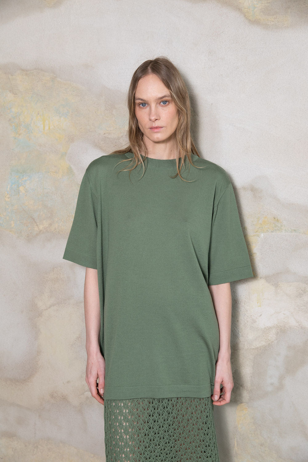 SEA GREEN EXTRA FINE MERINO WOOL T-SHIRT