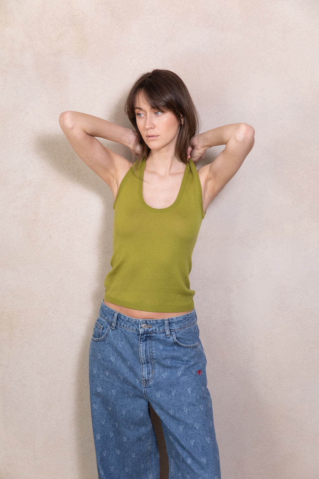 PEAR GREEN EXTRA FINE MERINO WOOL TOP