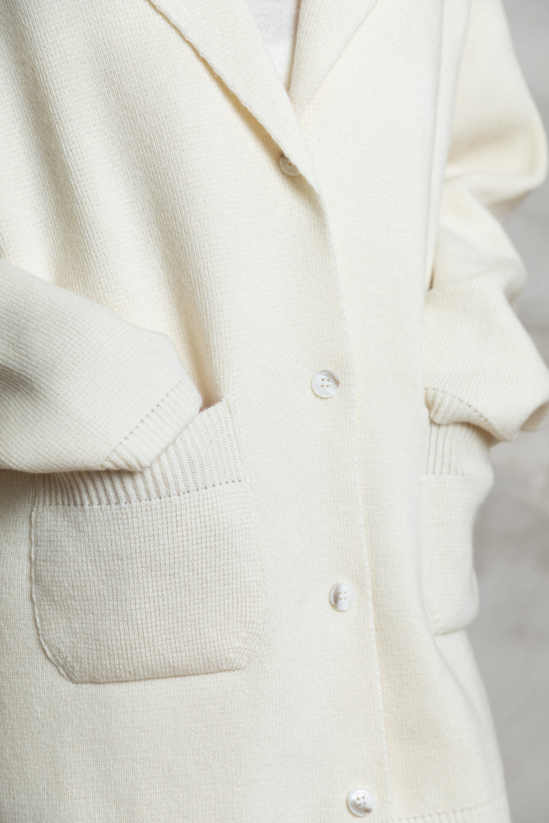 PEARL LAMBSWOOL JACKET CARDIGAN