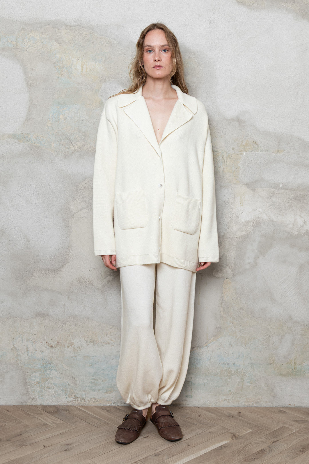 PEARL LAMBSWOOL JACKET CARDIGAN