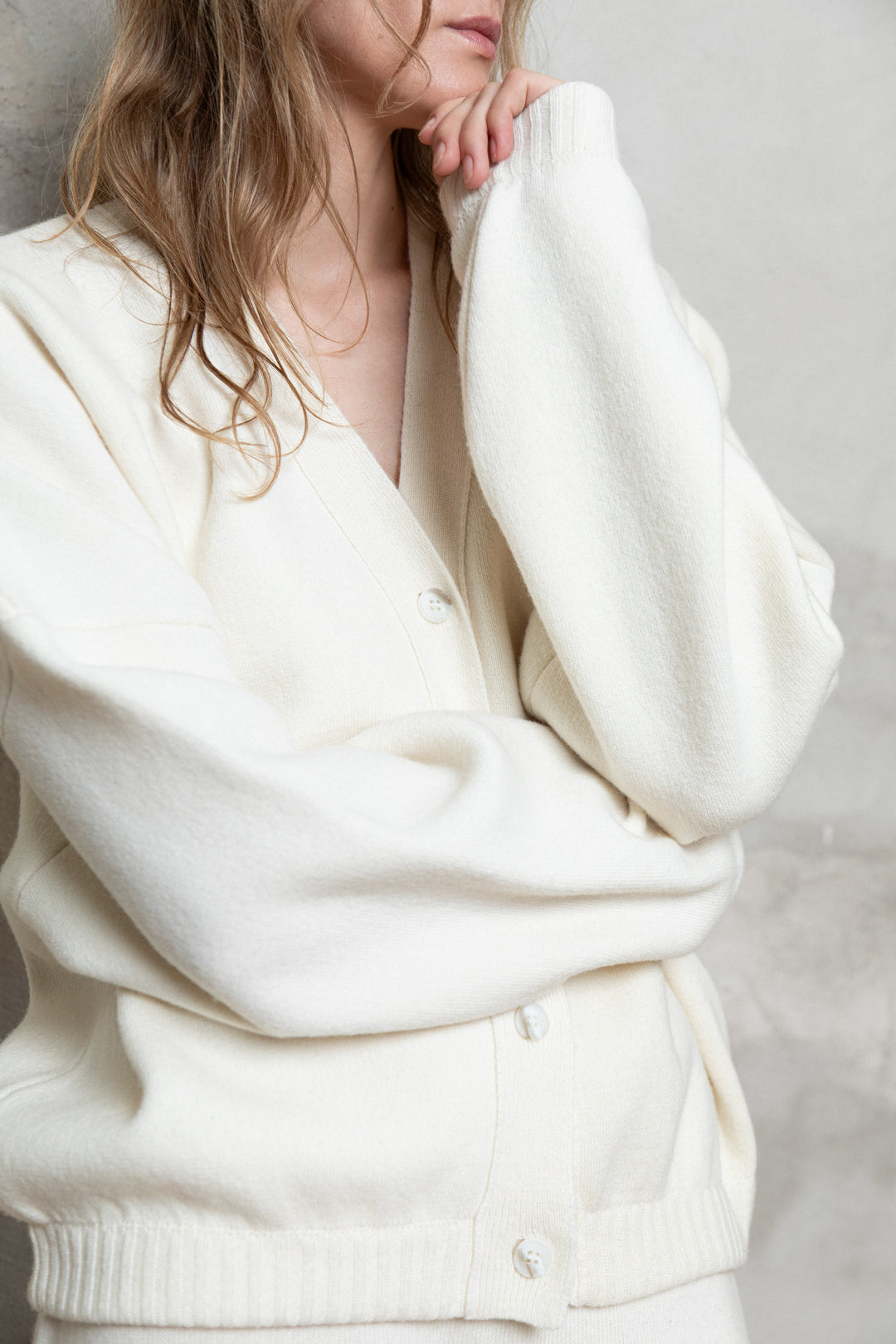 PEARL CASHMERE-MERINO WOOL BOMBER JACKET