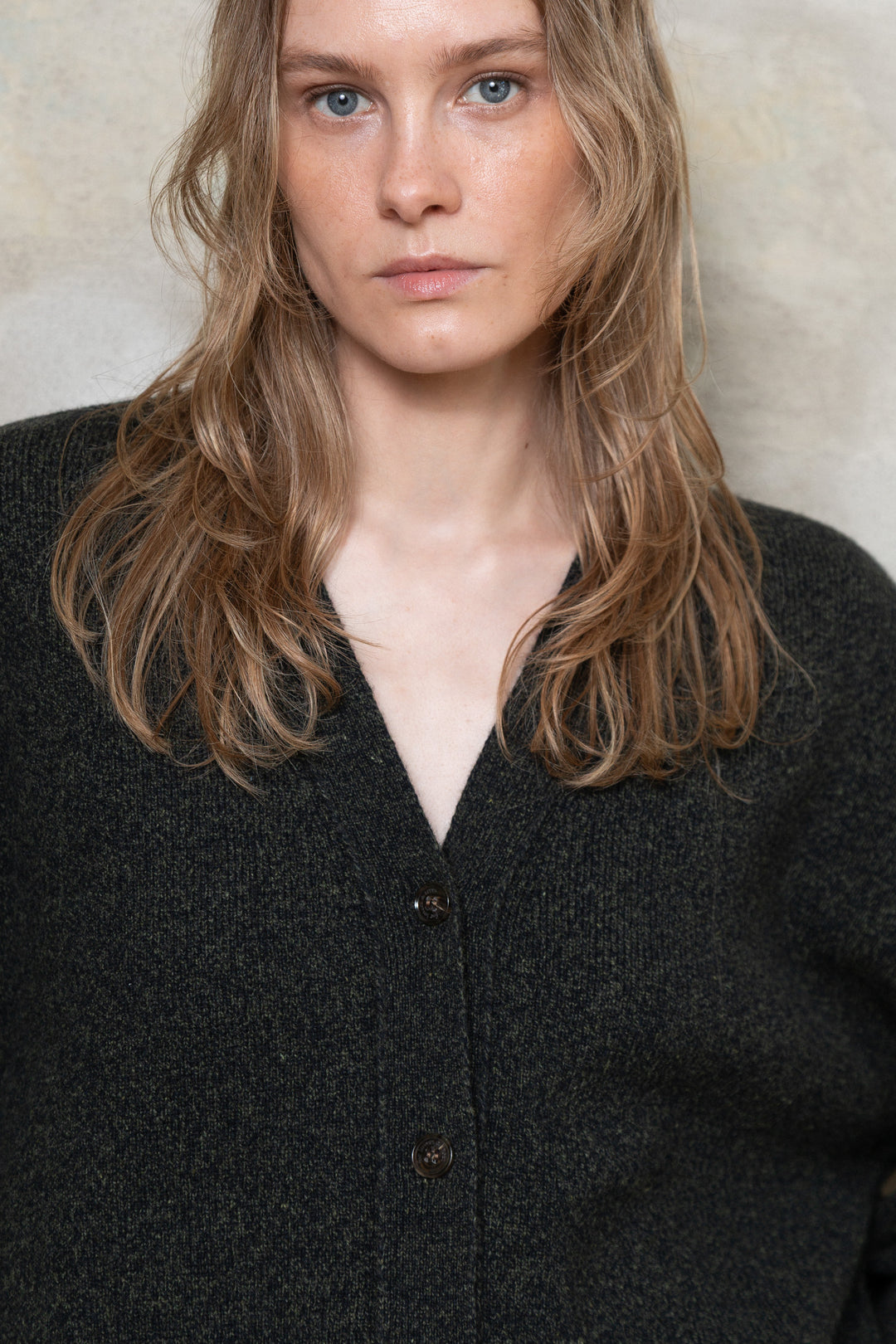DARK GREY CASHMERE-MERINO WOOL LONG BOMBER JACKET