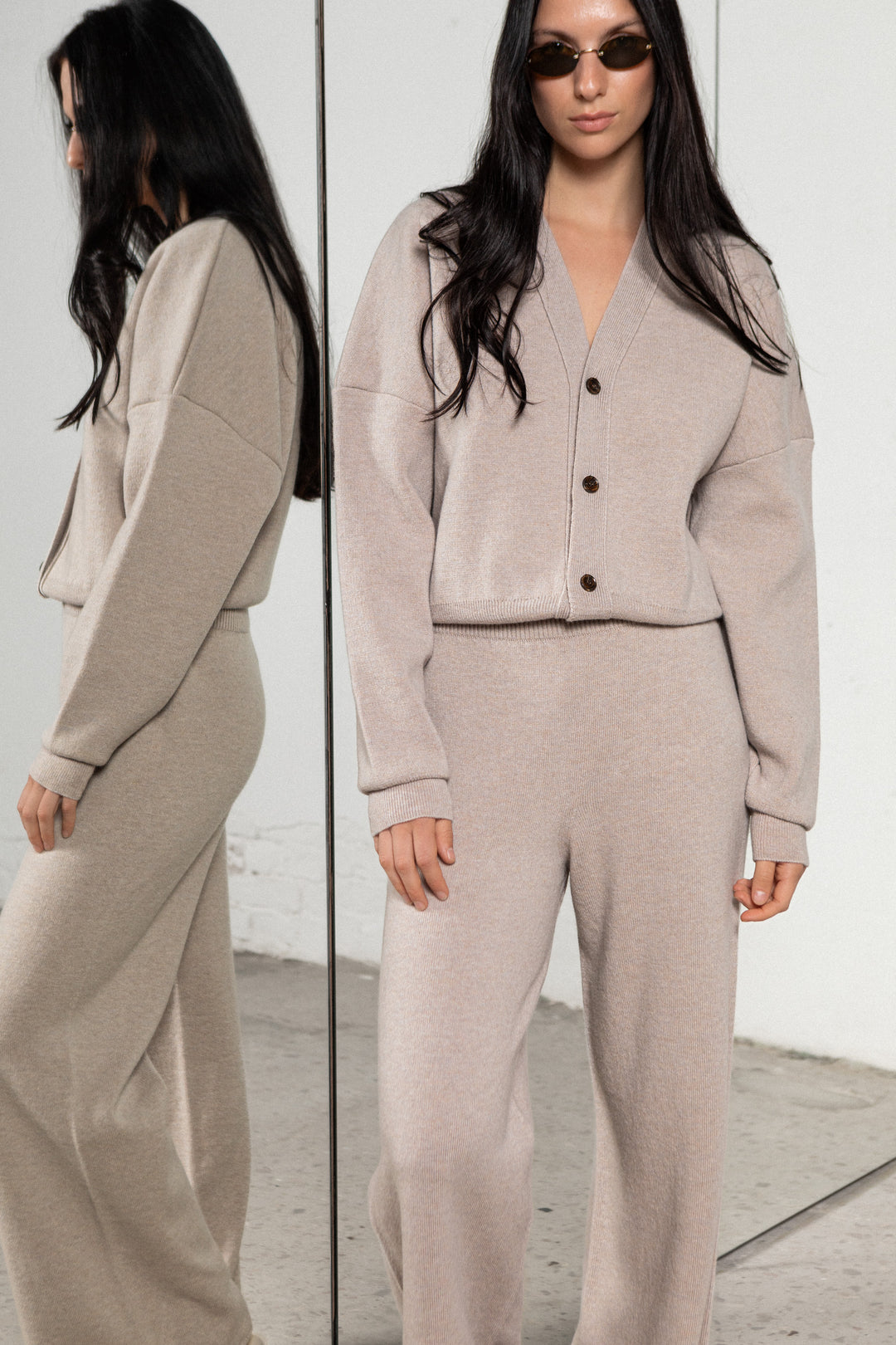 POWDER CASHMERE-MERINO WOOL TROUSERS
