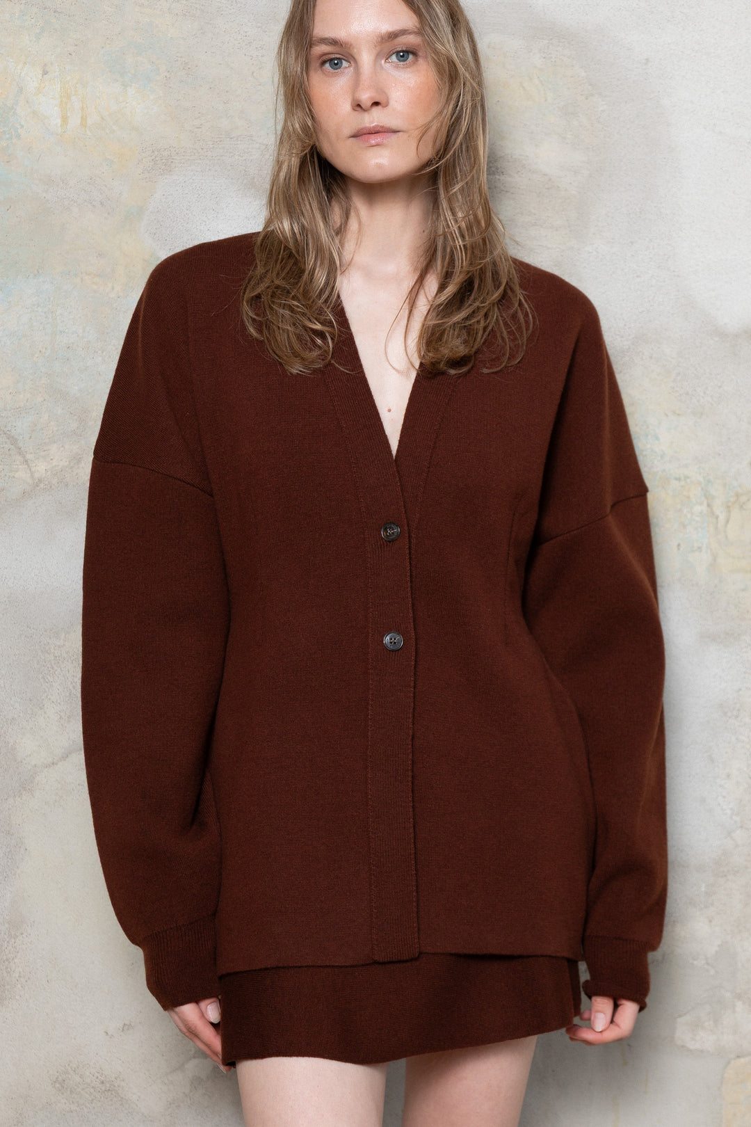 CHOCOLATE LAMBSWOOL JACKET