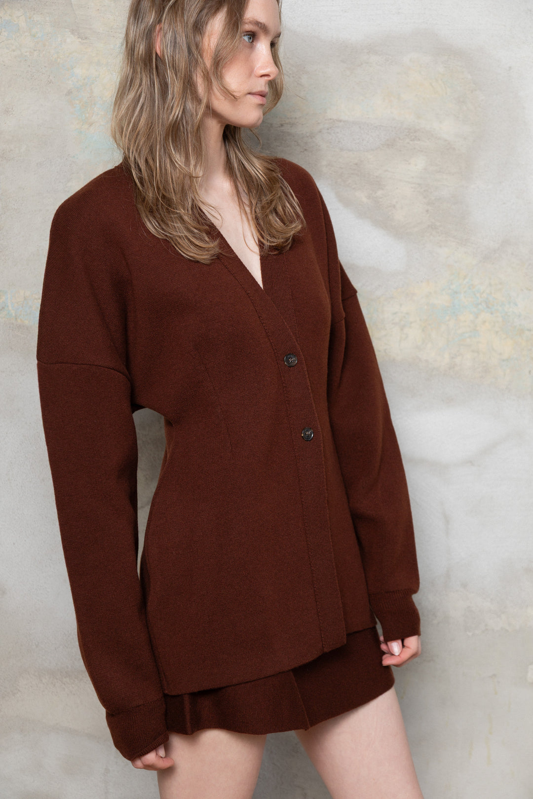 CHOCOLATE LAMBSWOOL JACKET