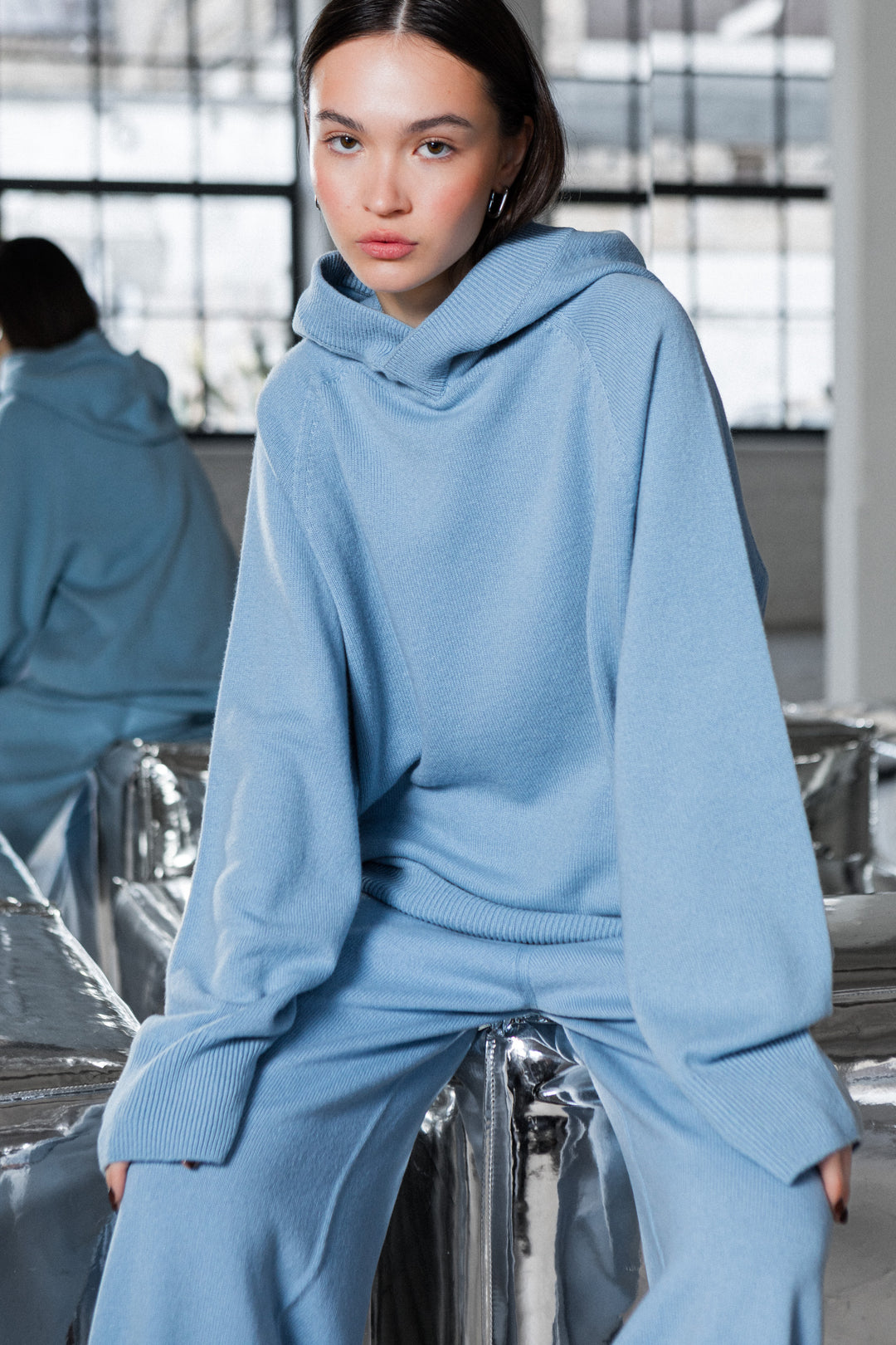 CLOUD BLUE LAMBSWOOL HOODIE