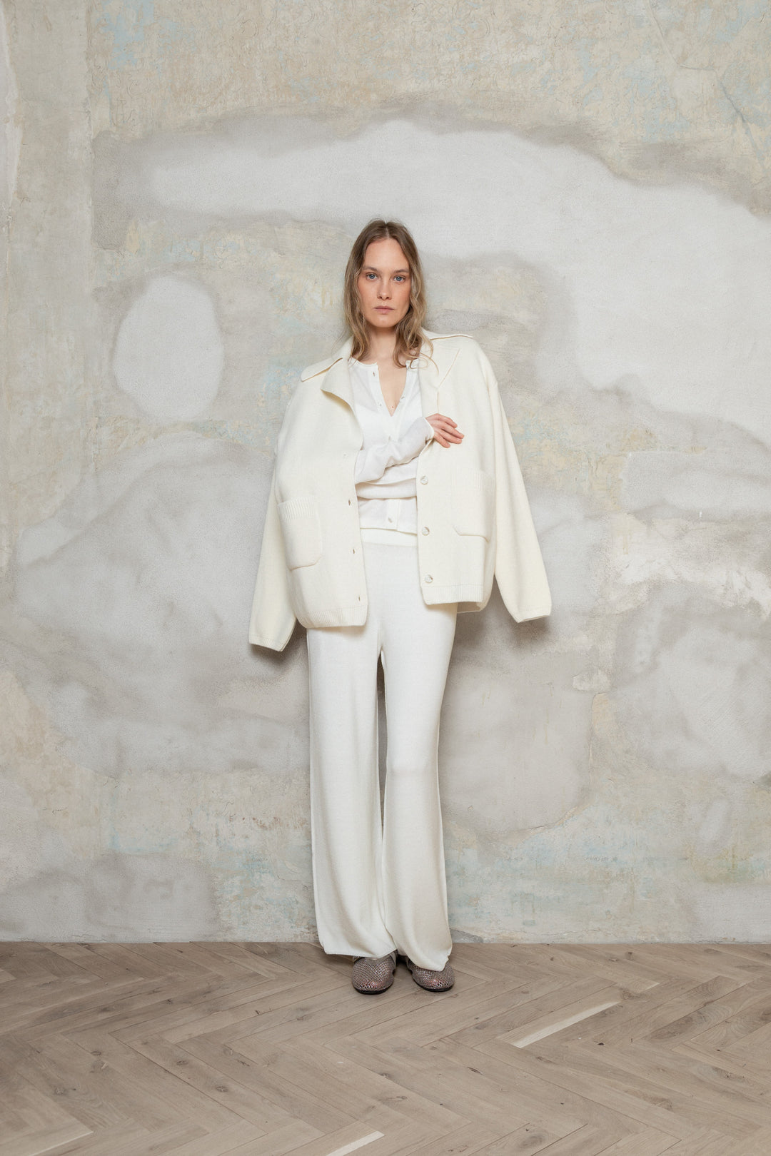 PEARL LAMBSWOOL JACKET CARDIGAN