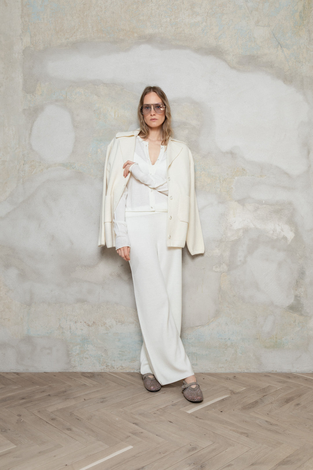 PEARL LAMBSWOOL JACKET CARDIGAN
