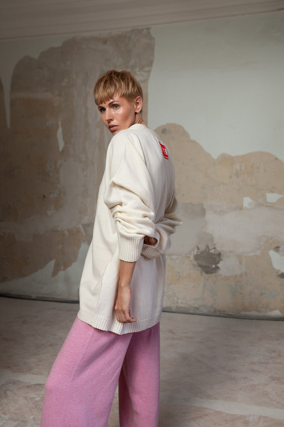 PEARL CASHMERE-MERINO WOOL CARDIGAN