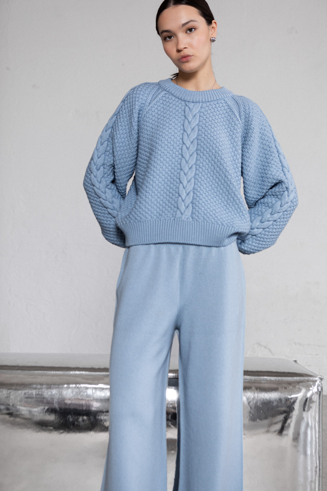 CLOUD BLUE LAMBSWOOL TROUSERS