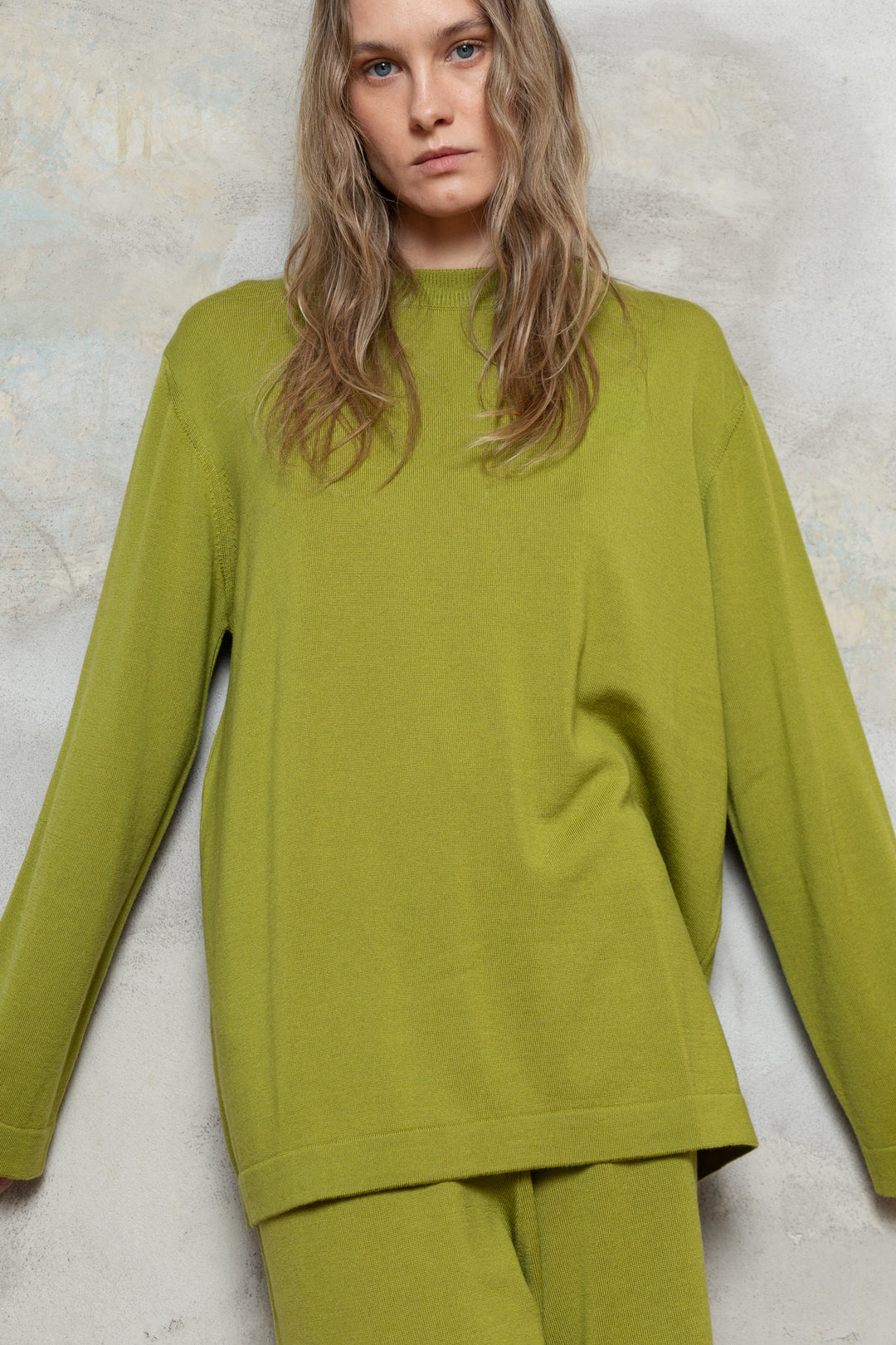 PEAR GREEN EXTRA FINE MERINO WOOL SHIRT