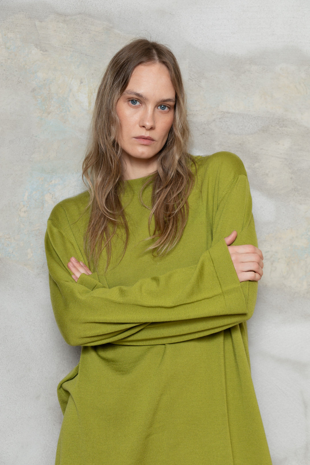 PEAR GREEN EXTRA FINE MERINO WOOL SHIRT
