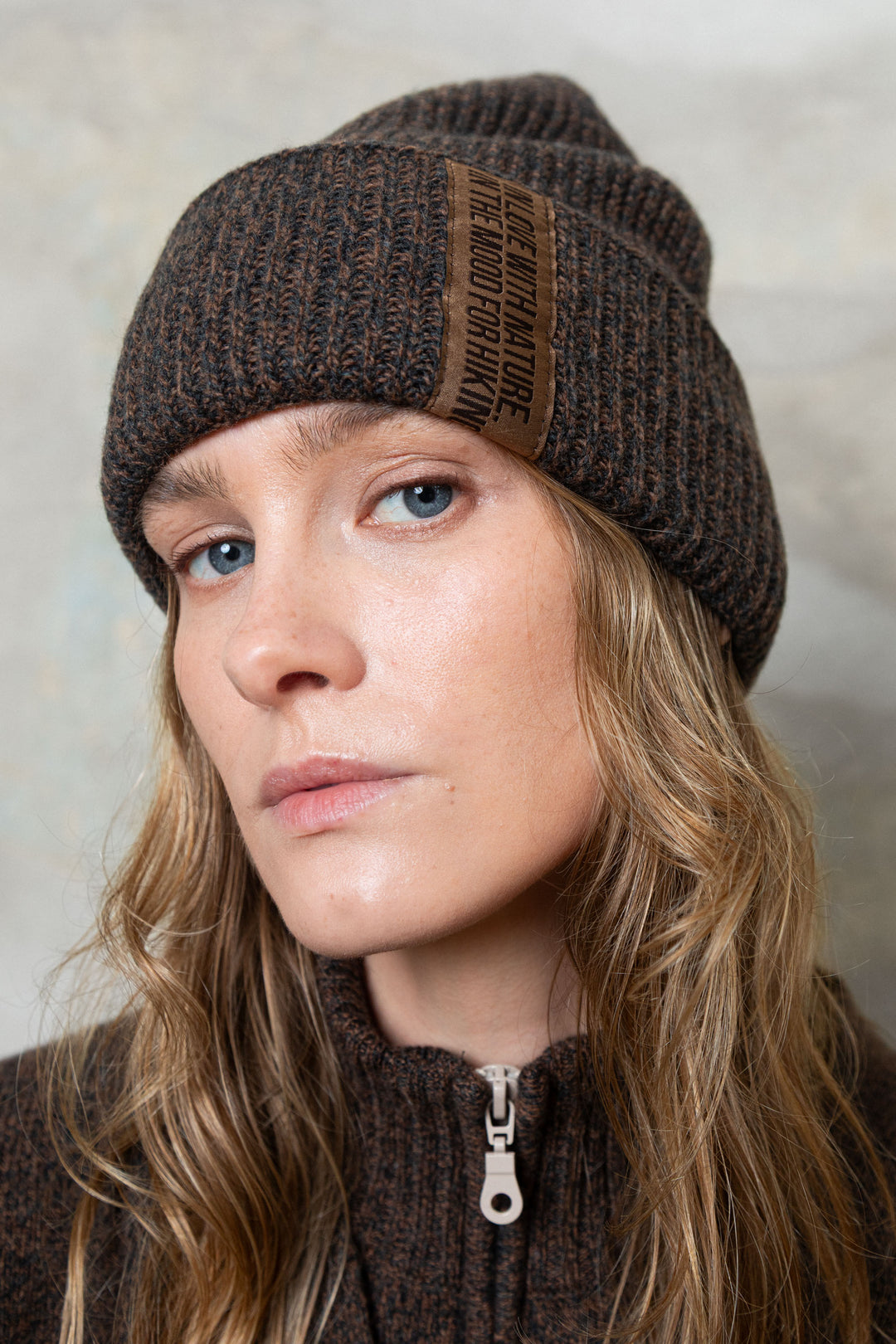 CHOCOLATE BROWN MELANGE CASHMERE-MERINO WOOL BEANIE