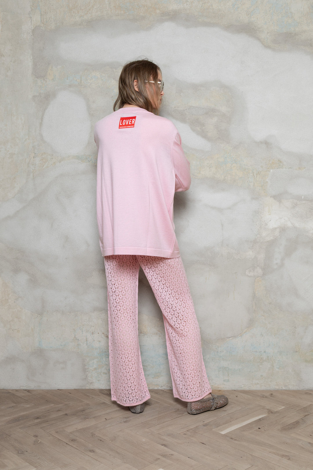 BABY PINK EXTRA FINE MERINO WOOL SHIRT