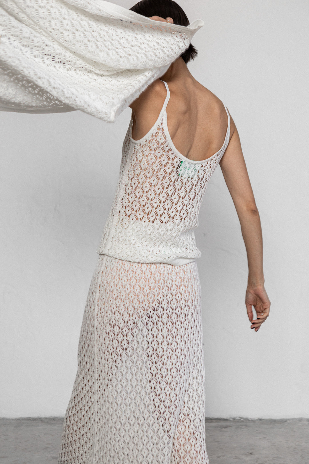 PEARL EXTRA FINE MERINO WOOL LACE TOP