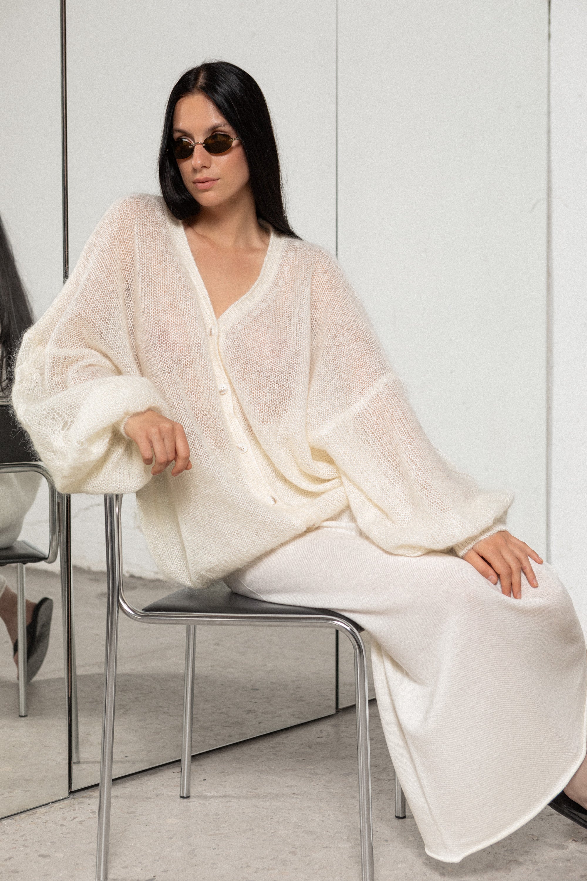 The Most Wanted Knit - Pearl mohair and Silk Cardigan – for