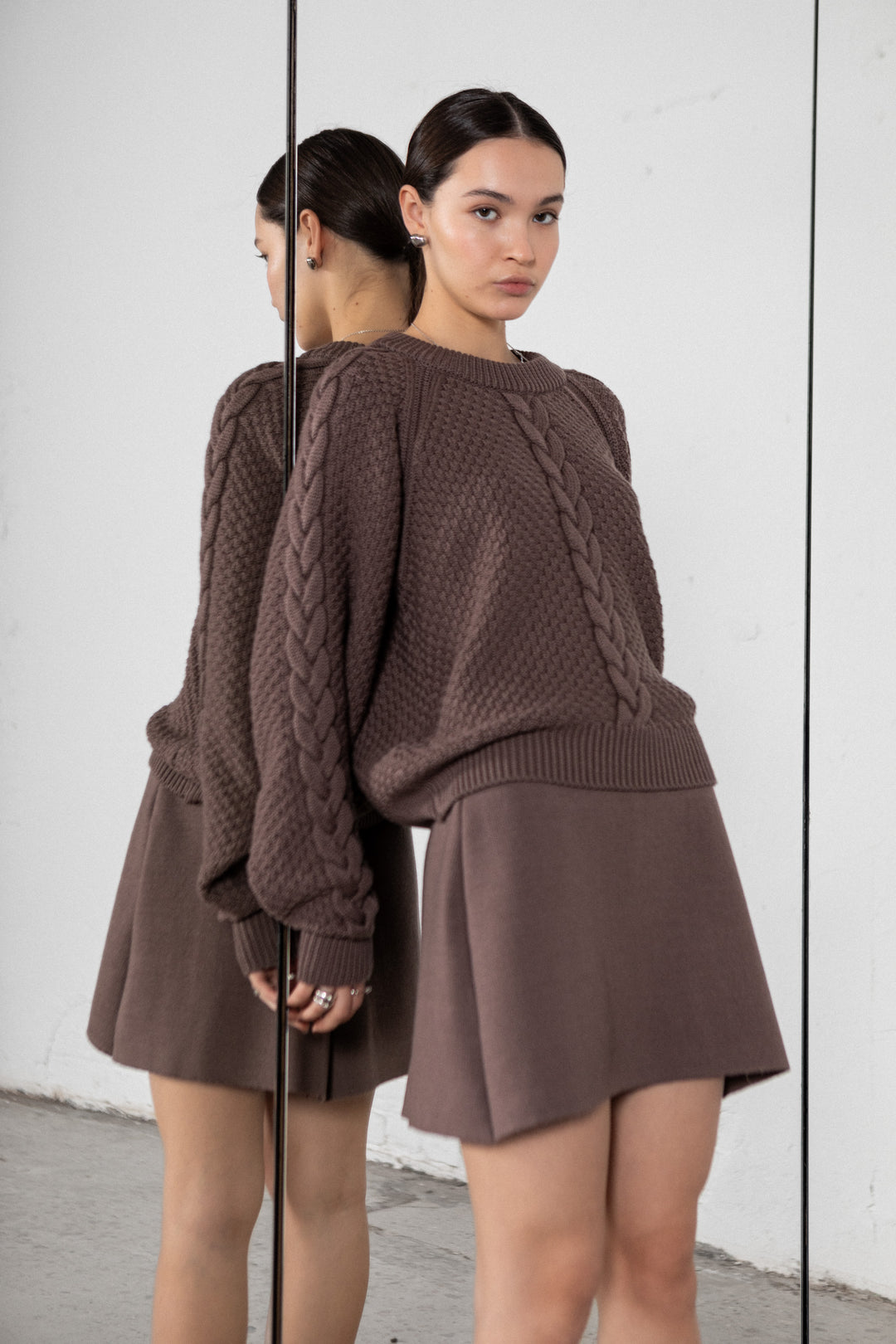 COCOA EXTRA FINE MERINO WOOL MINI SKIRT