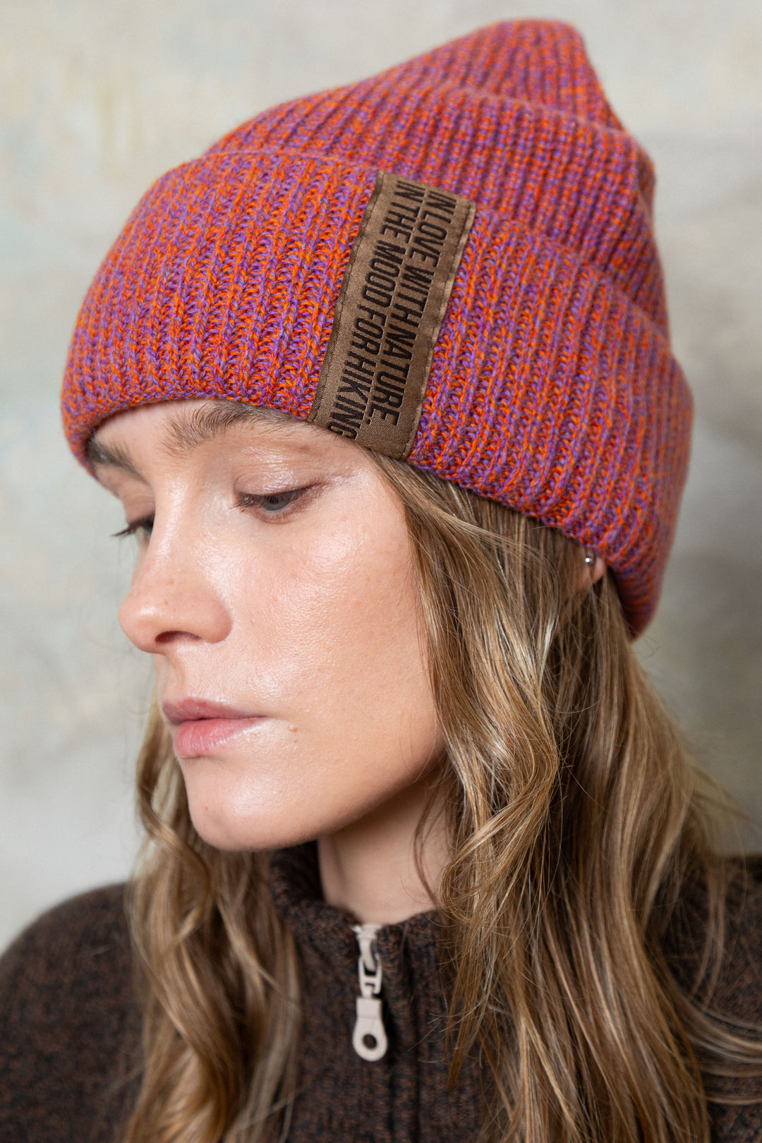 RASPBERRY MELANGE CASHMERE-MERINO WOOL BEANIE