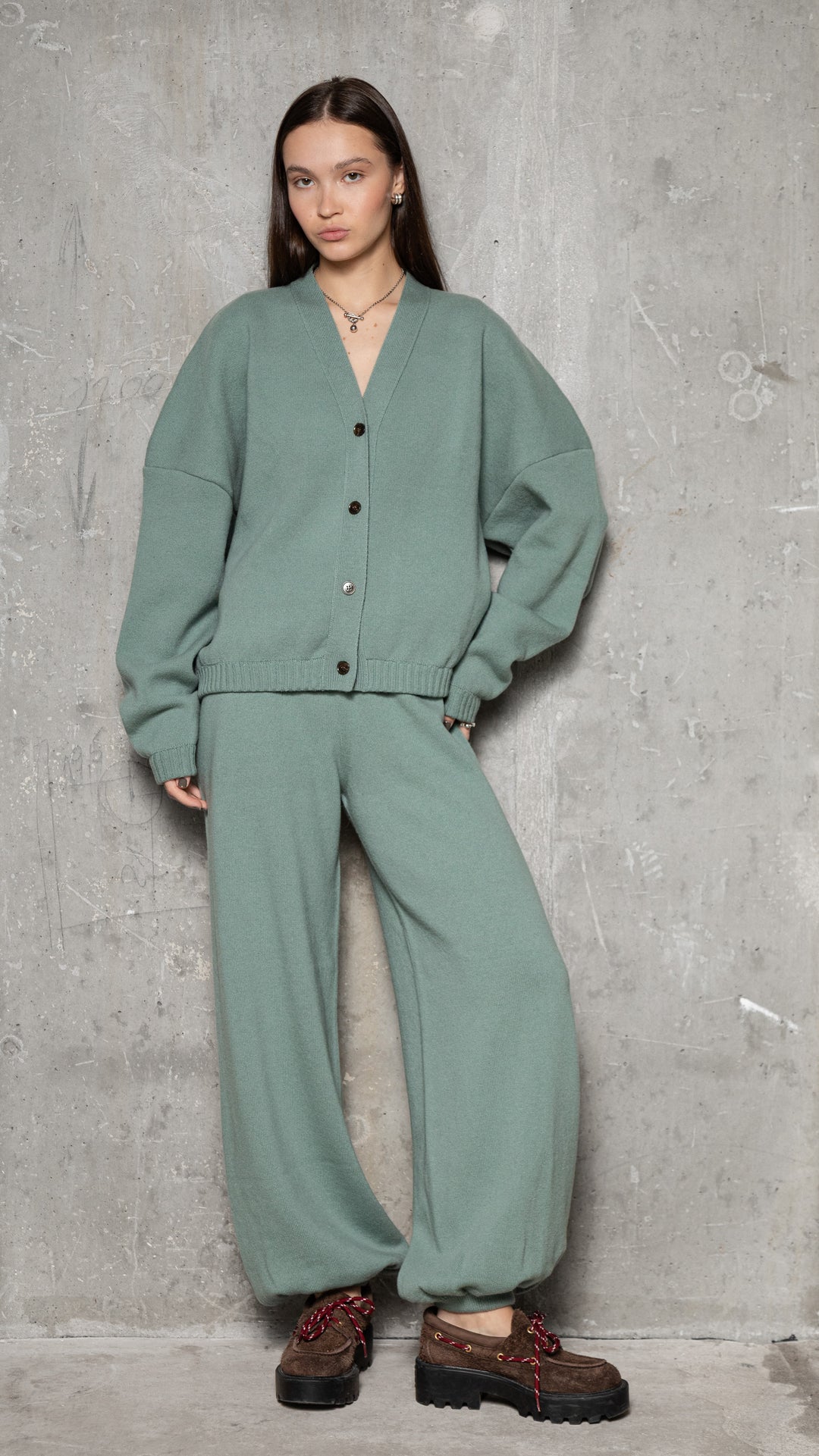 SEA GREEN LAMBSWOOL TROUSERS