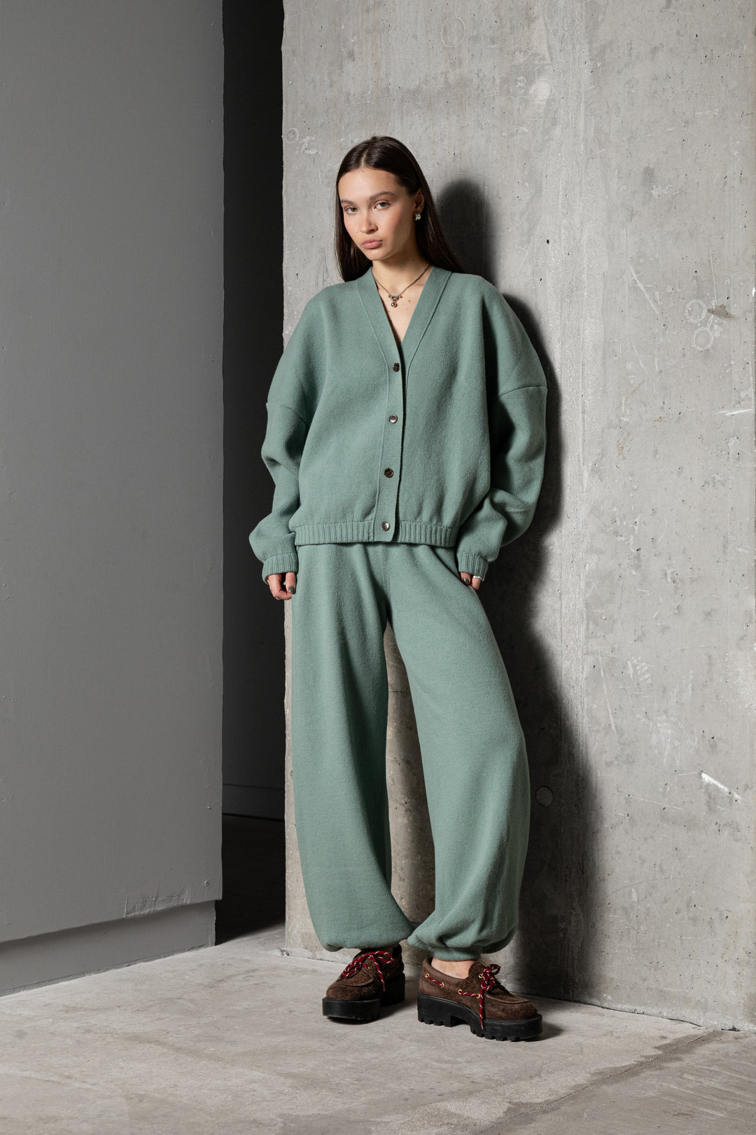 SEA GREEN LAMBSWOOL TROUSERS