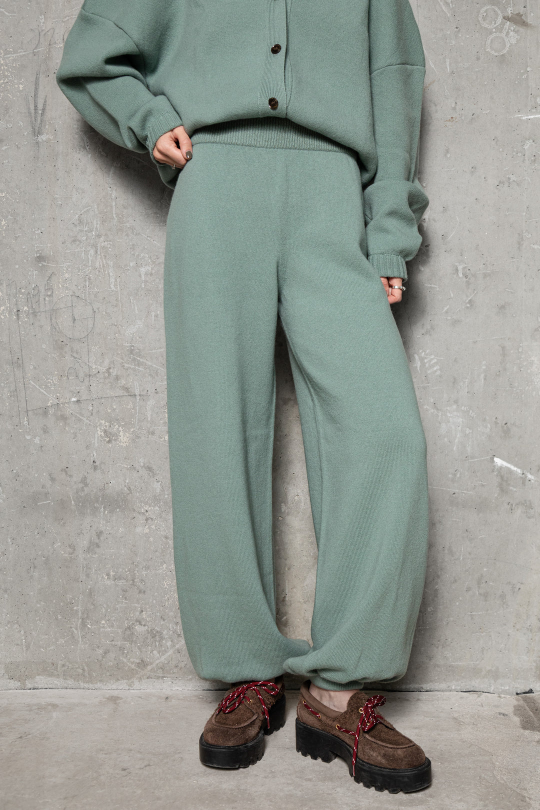SEA GREEN LAMBSWOOL TROUSERS