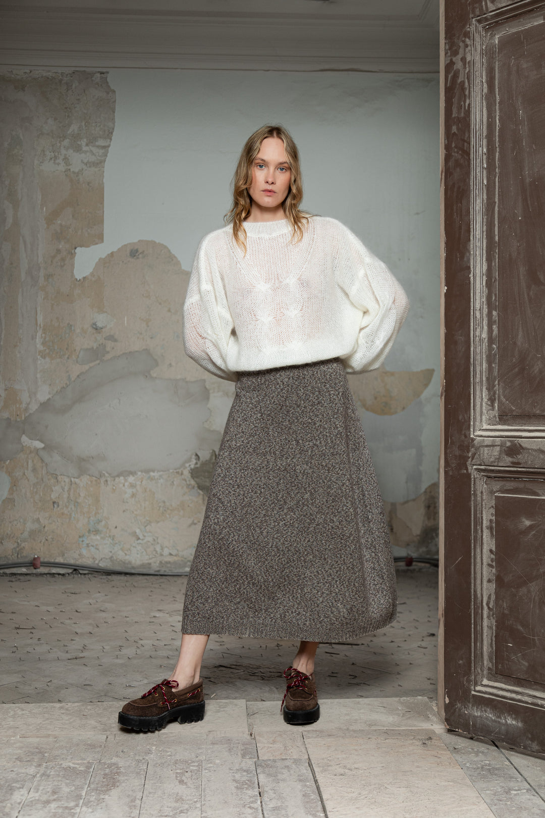 PEARL MOHAIR AND SILK SWEATER
