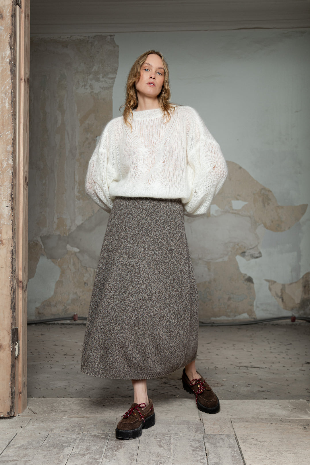 PEARL MOHAIR AND SILK SWEATER