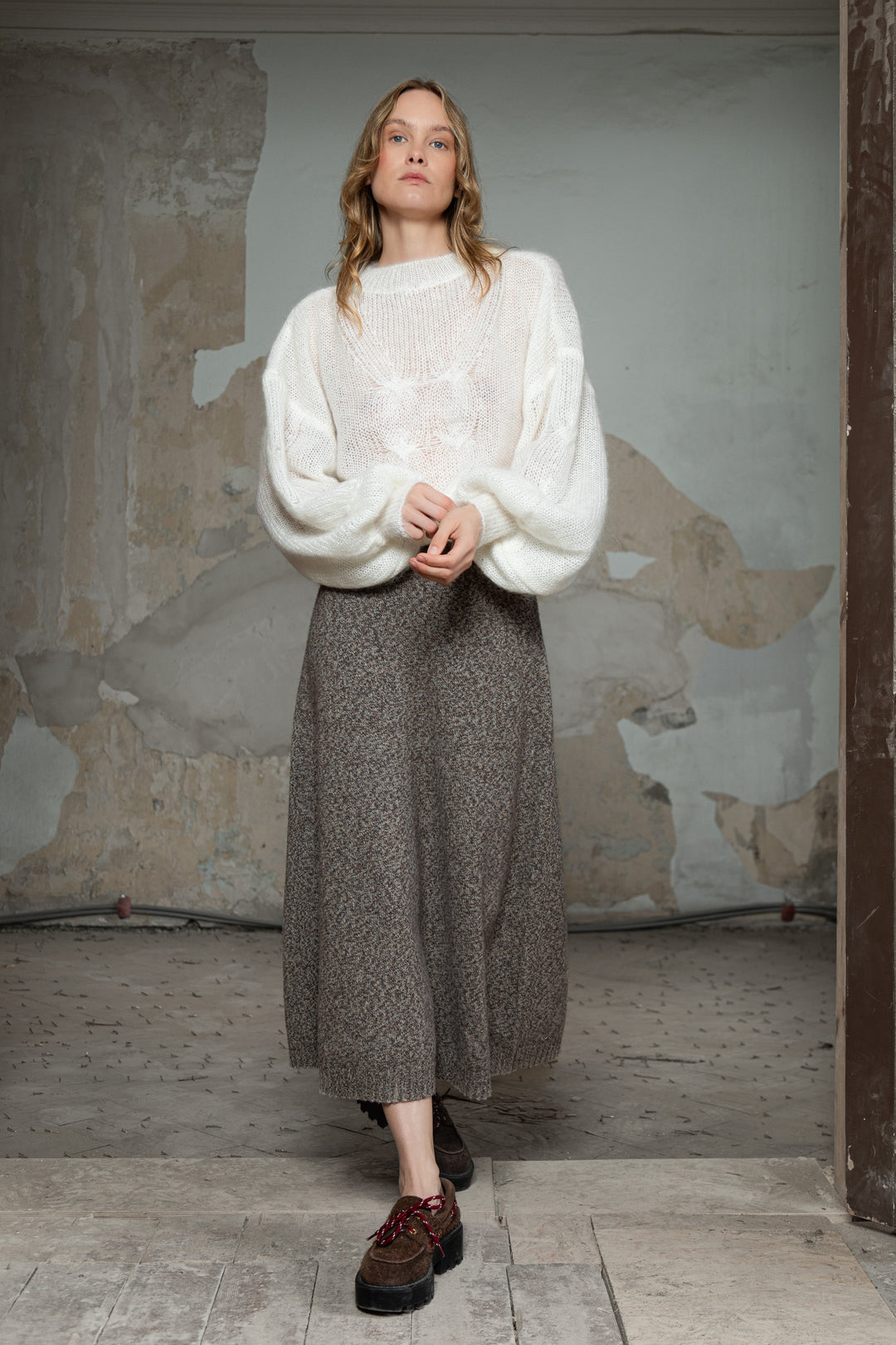 PEARL MOHAIR AND SILK SWEATER