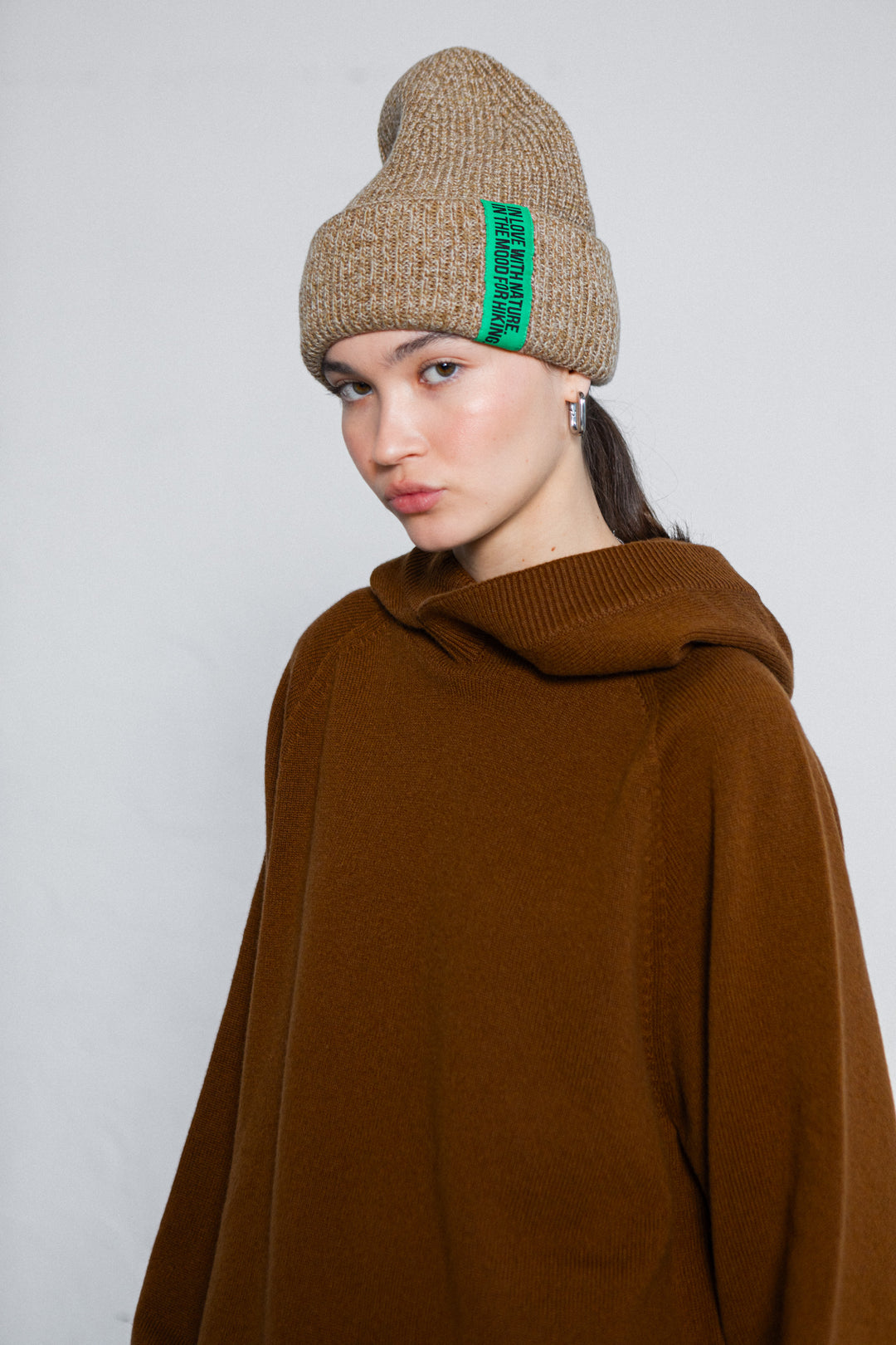 OAT MELANGE CASHMERE-MERINO WOOL BEANIE