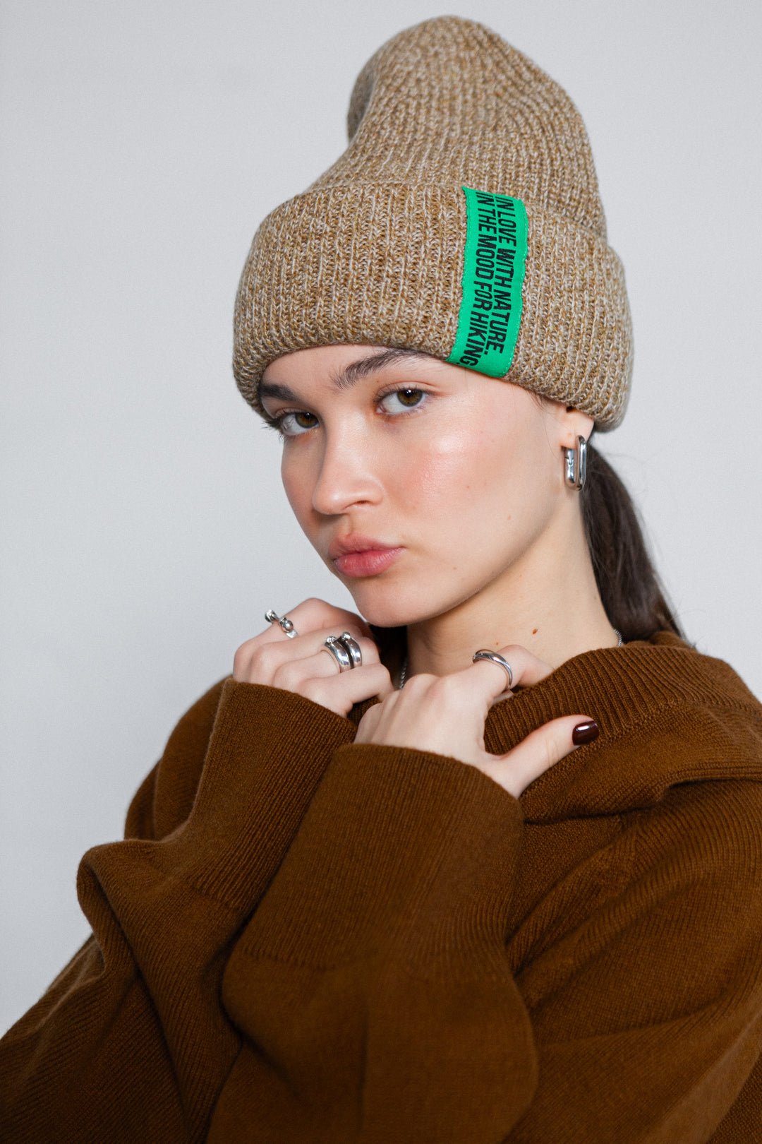 OAT MELANGE CASHMERE-MERINO WOOL BEANIE