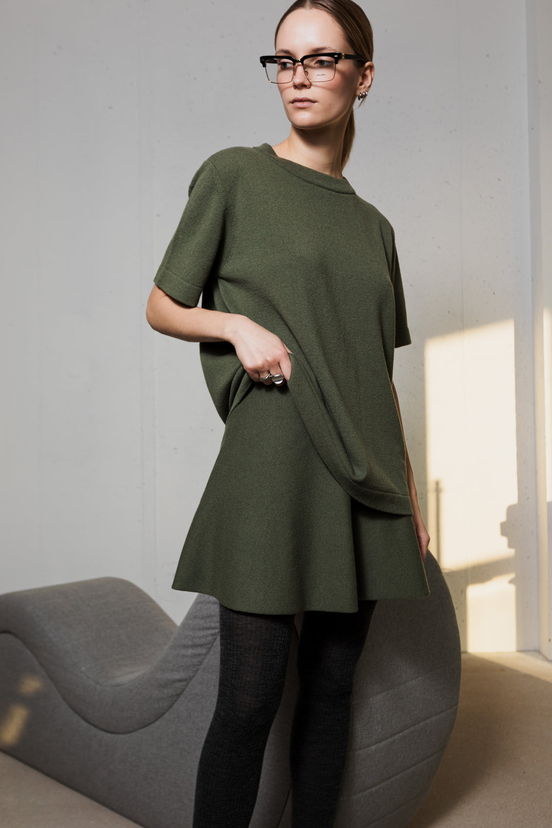 MOSS GREEN MINI SKIRT