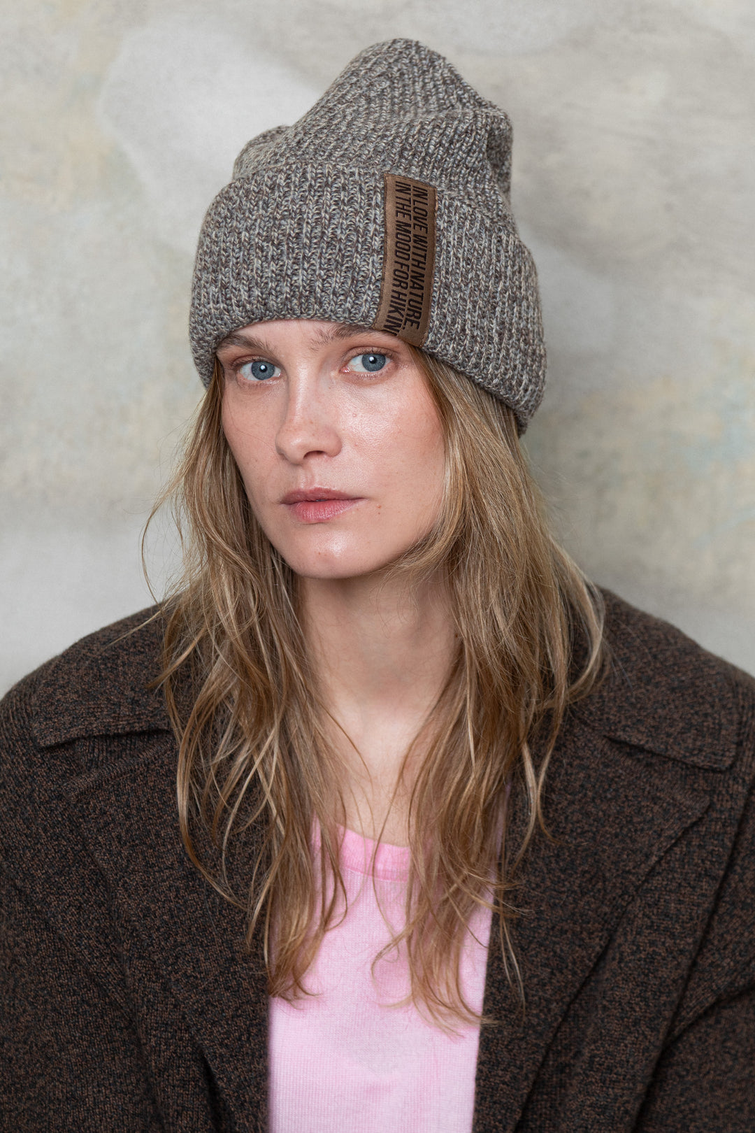 SAND MELANGE KAŠMIRA-MERĪNO VILNAS BEANIE