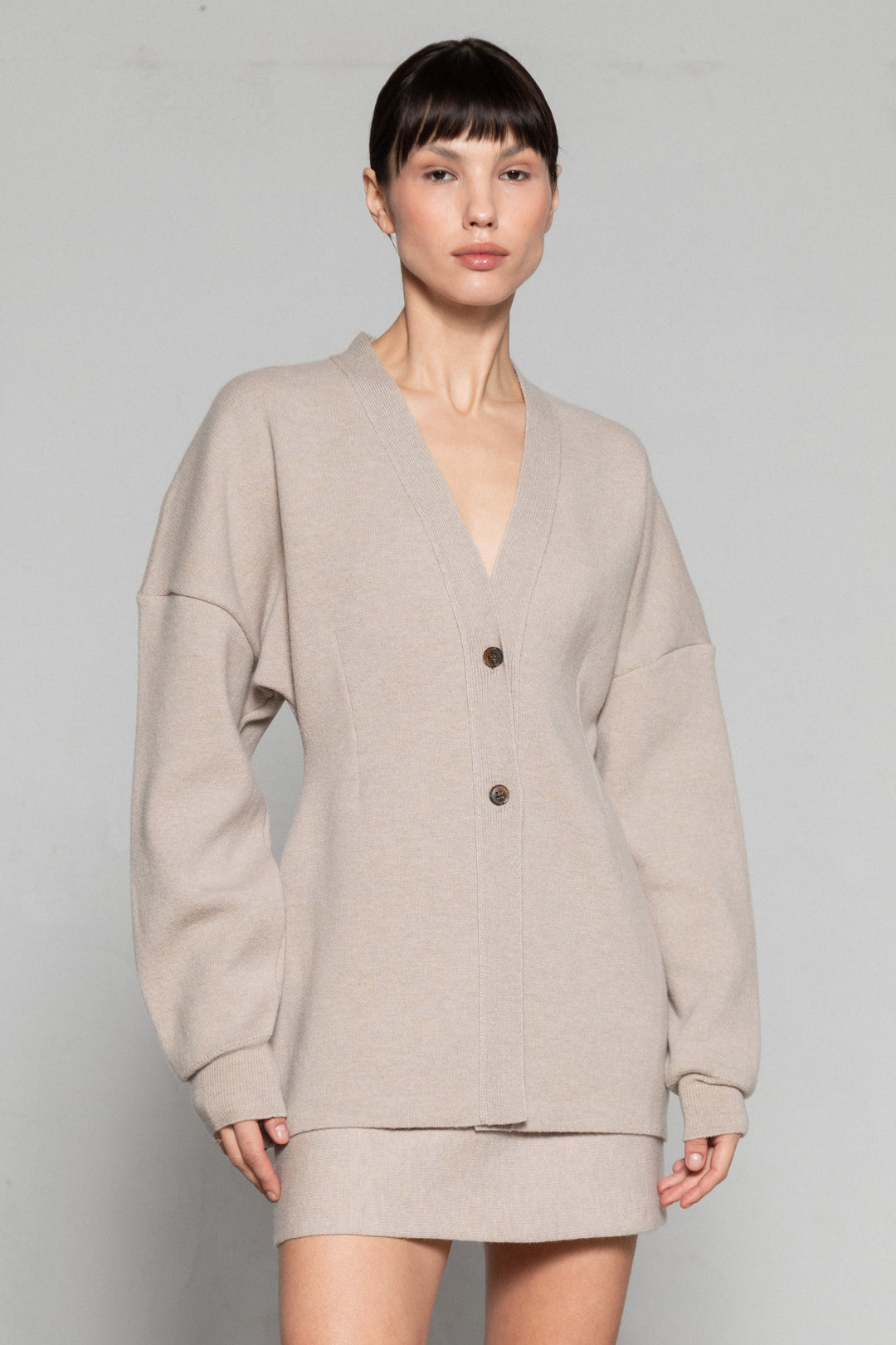 POWDER CASHMERE-MERINO WOOL MINI SKIRT