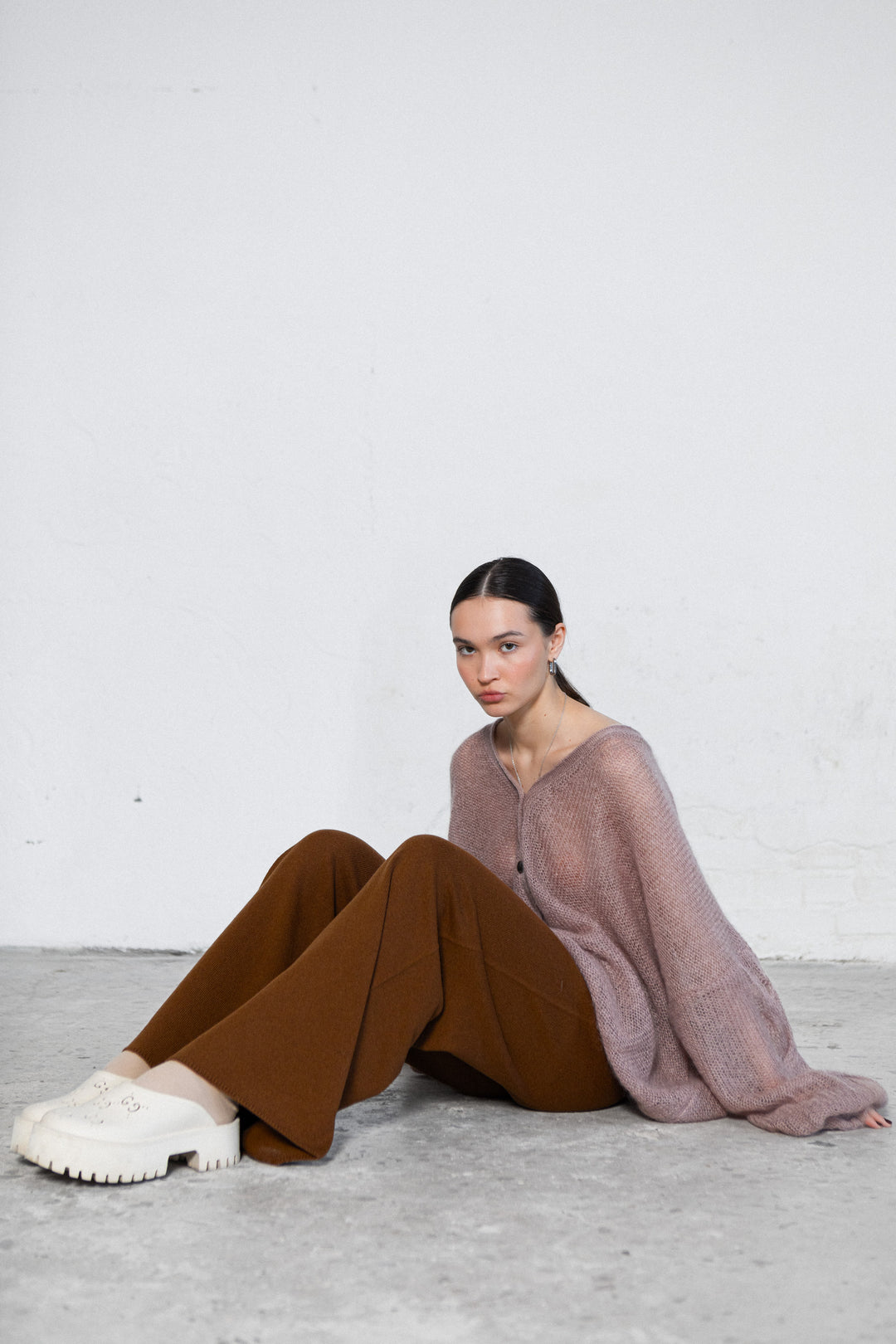 TERRACOTTA LAMBSWOOL TROUSERS