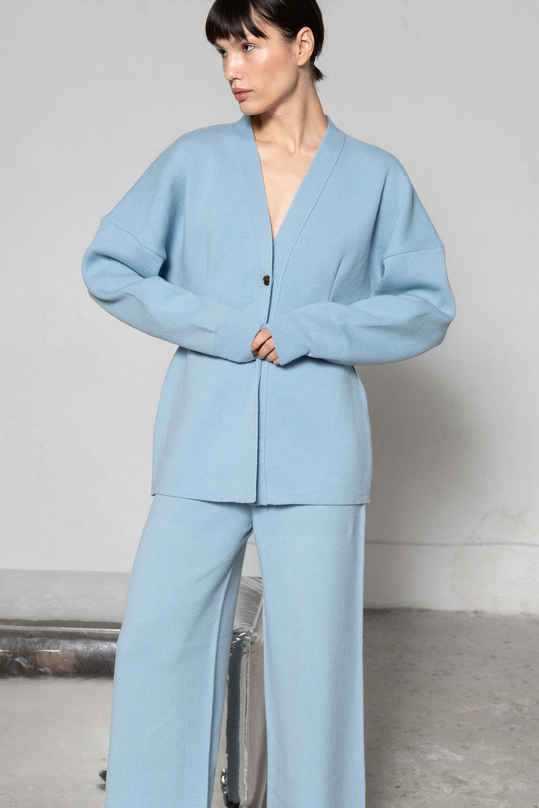 CLOUD BLUE LAMBSWOOL TROUSERS