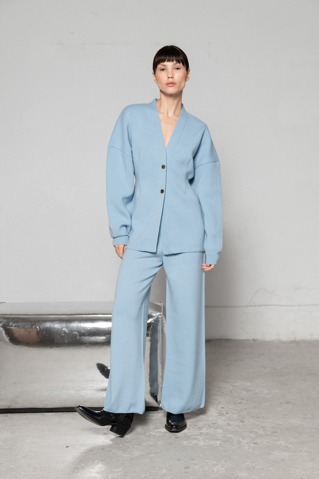 CLOUD BLUE LAMBSWOOL TROUSERS