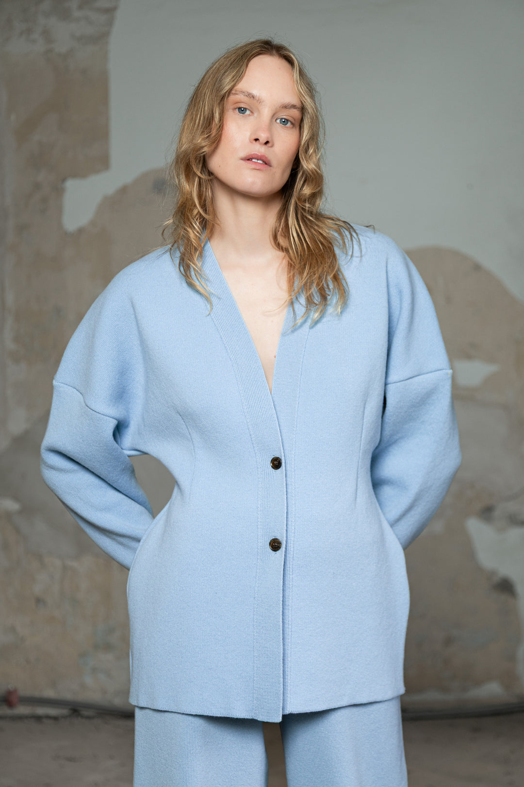CLOUD BLUE LAMBSWOOL JACKET