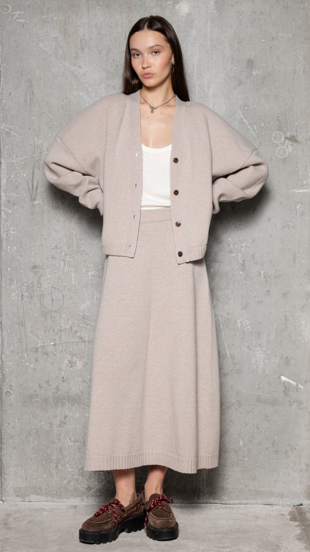 POWDER CASHMERE-MERINO WOOL LONG BOMBER JACKET