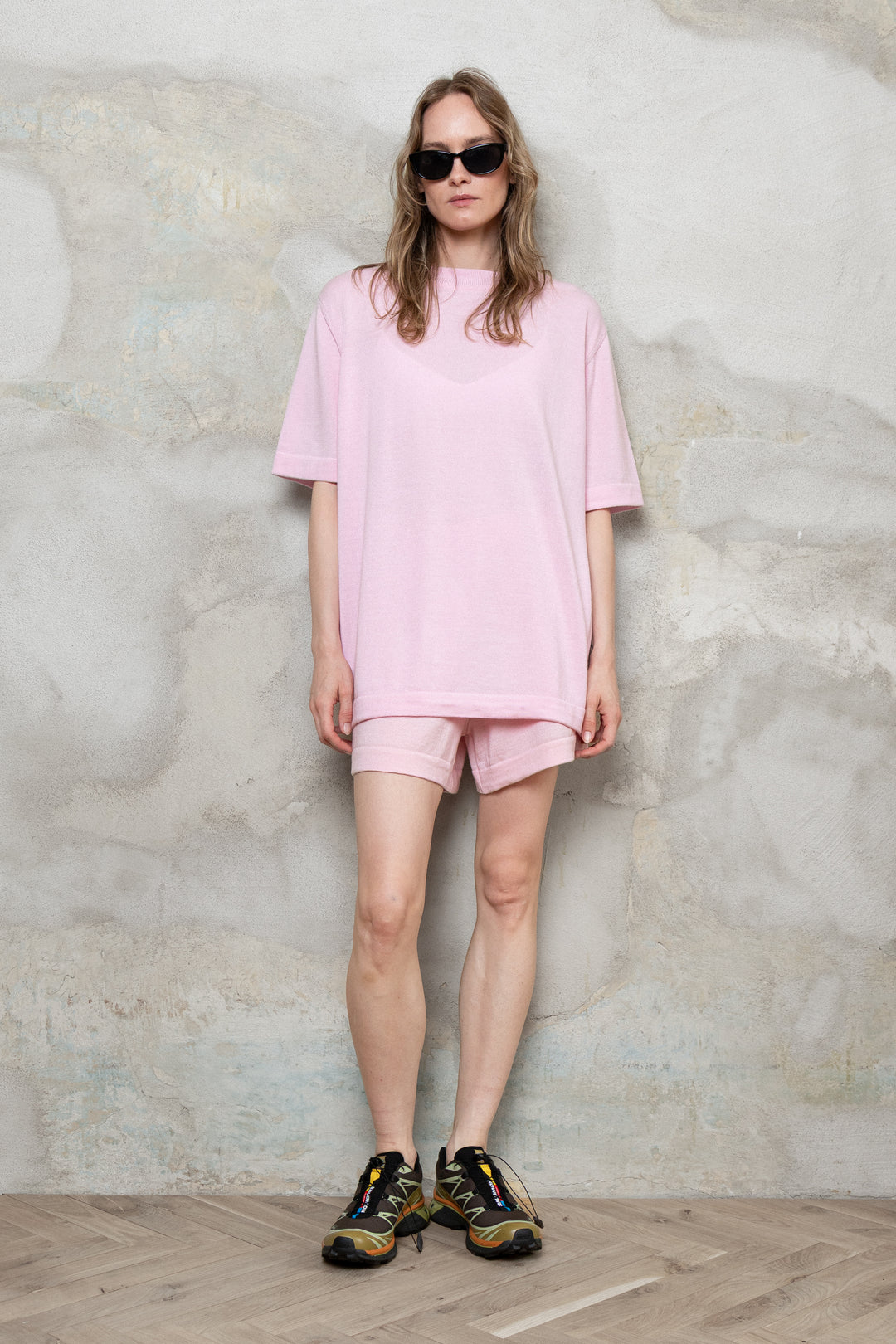 BABY PINK EXTRA FINE MERINO WOOL T-SHIRT